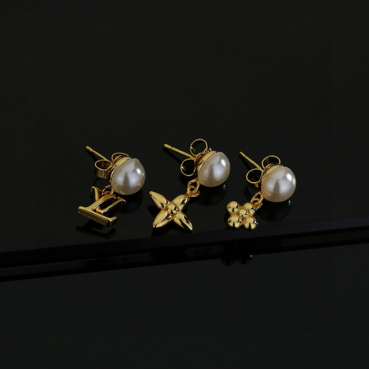 minimalist Stud Earrings for women - alternate angle view 3