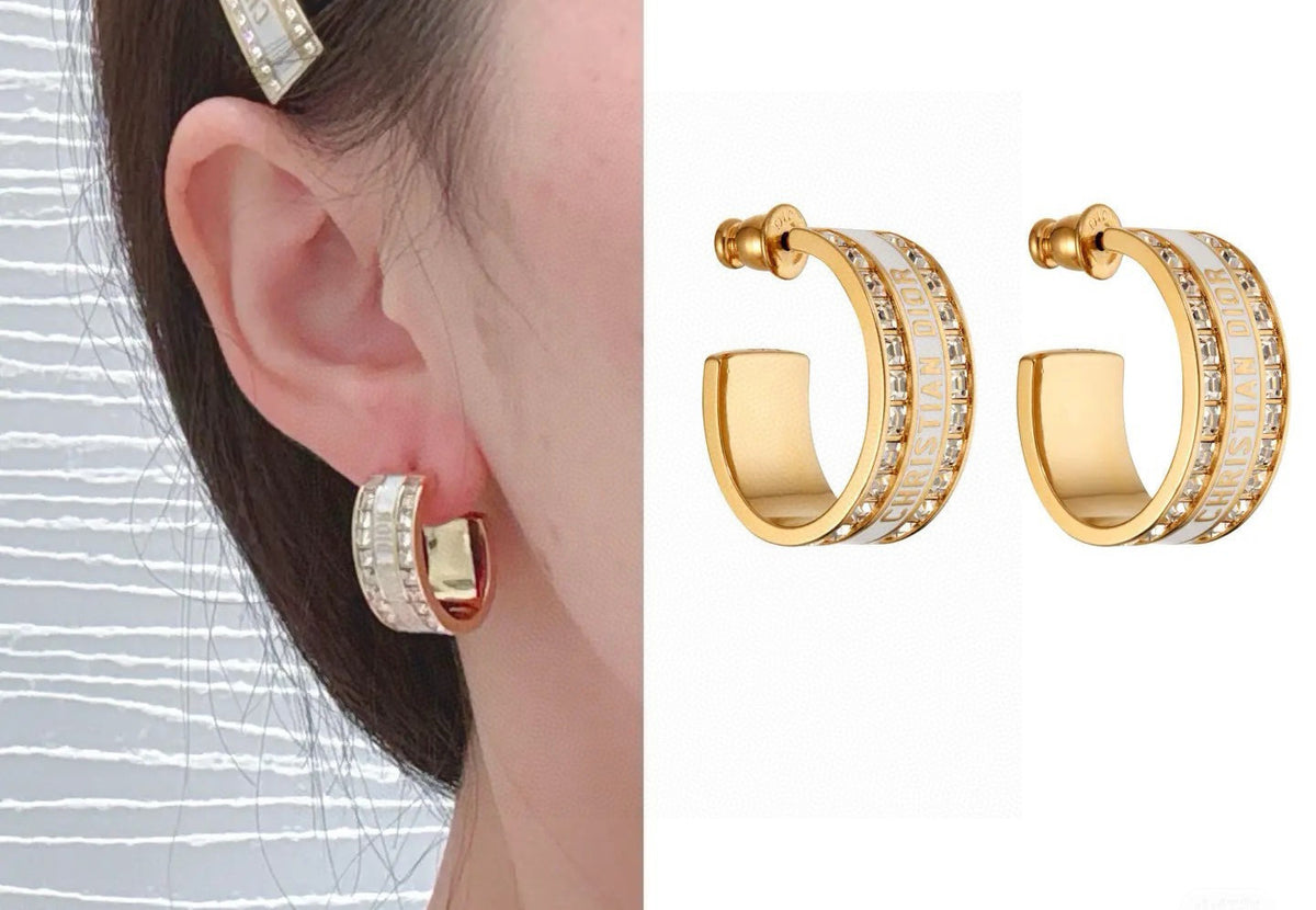 gold metal letter Drop Earrings for women - alternate angle view 5