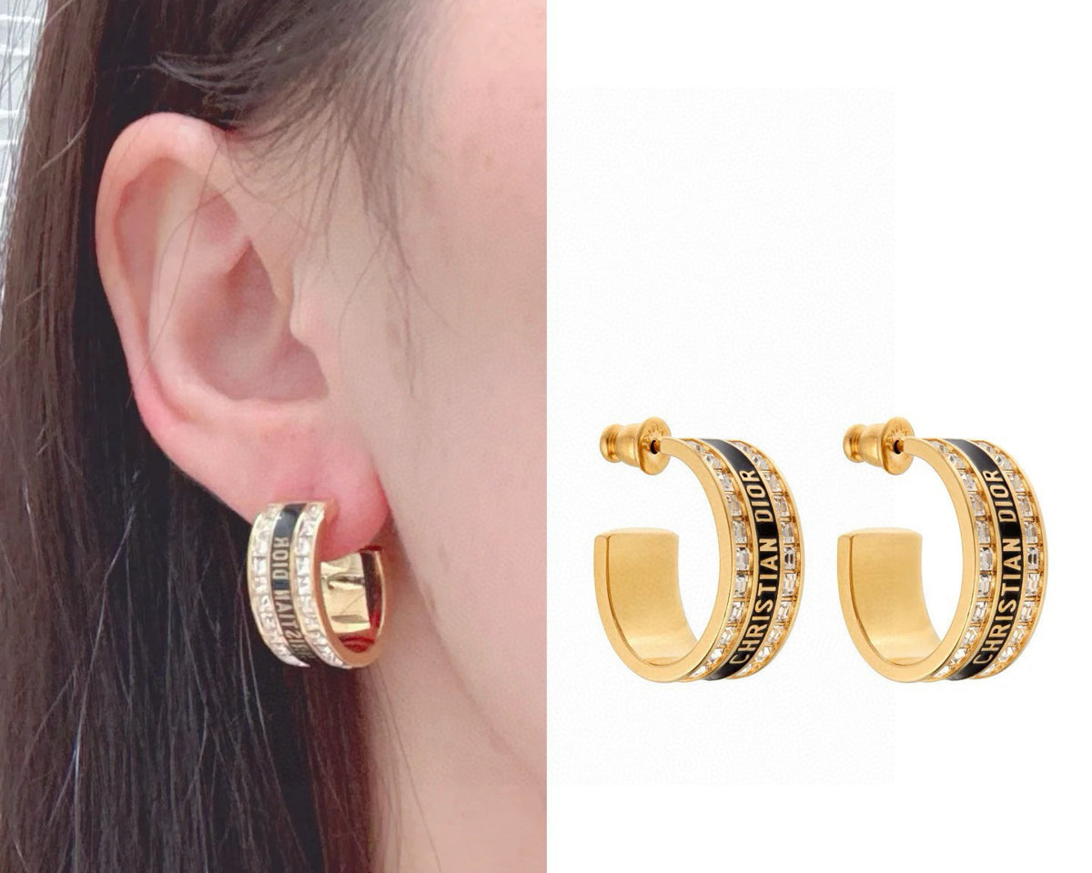 gold metal letter Drop Earrings for women - alternate angle view 6