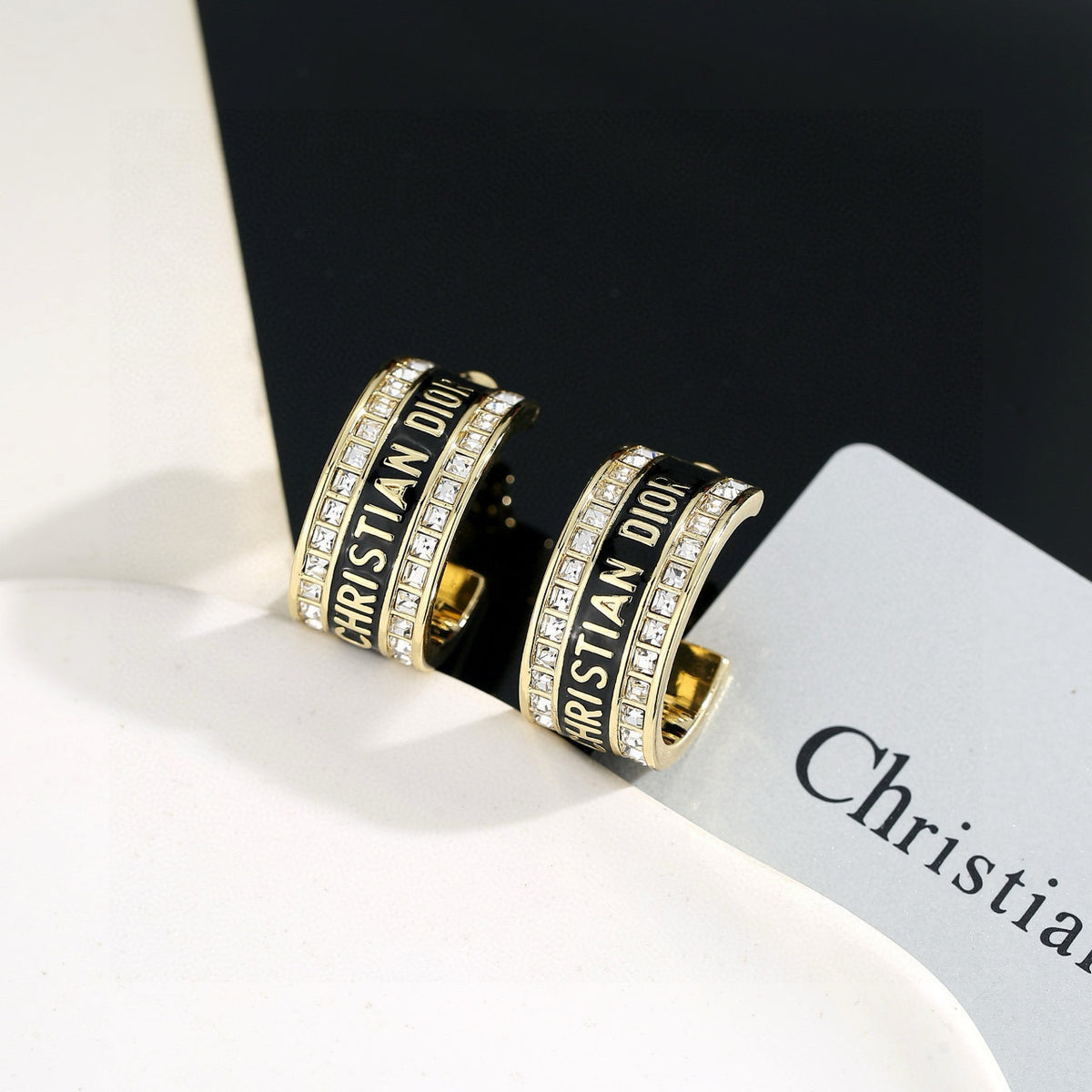 gold metal letter Drop Earrings for women - alternate angle view 8