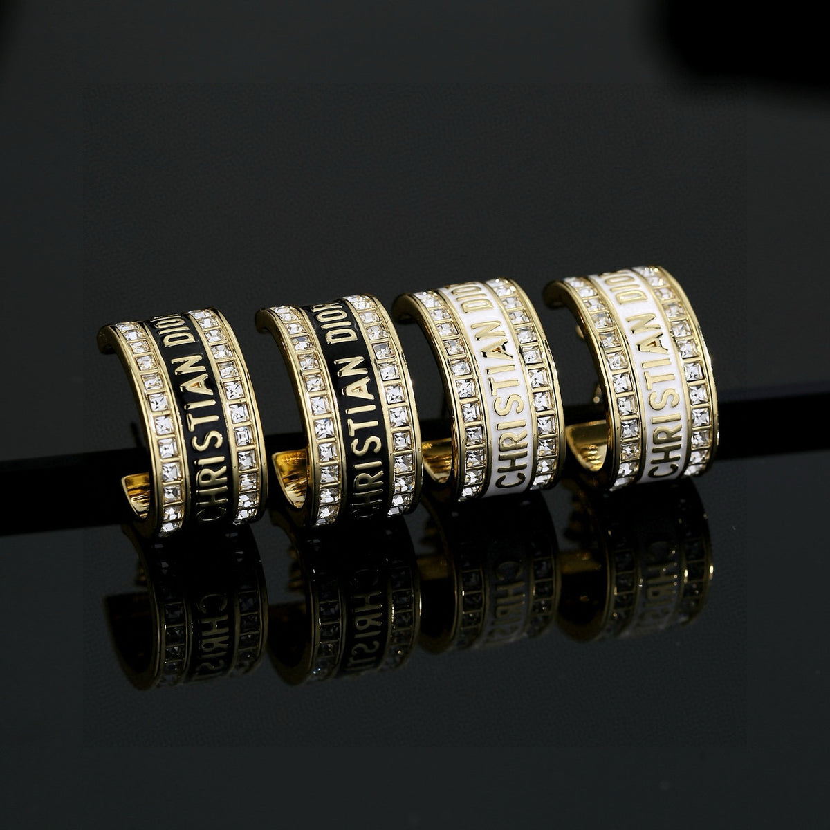 gold metal letter Drop Earrings for women - product detail view