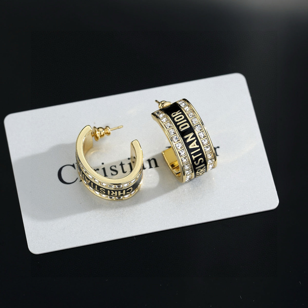 gold metal letter Drop Earrings for women - alternate angle view 7