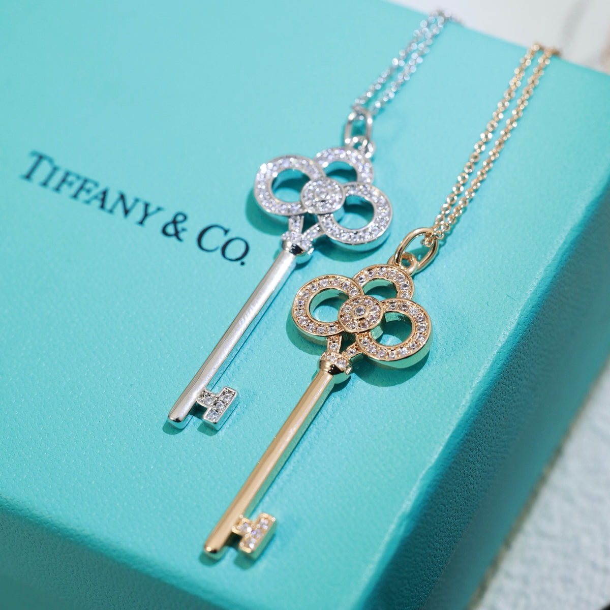 gold 18k gold plate key Necklace for women - alternate angle view 9