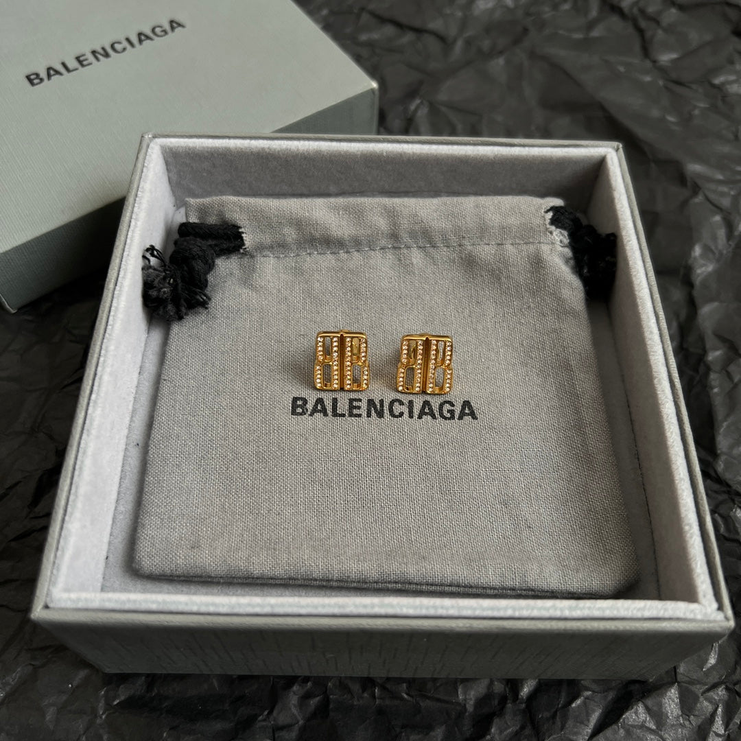 gold luxury Stud Earrings for women - product detail view