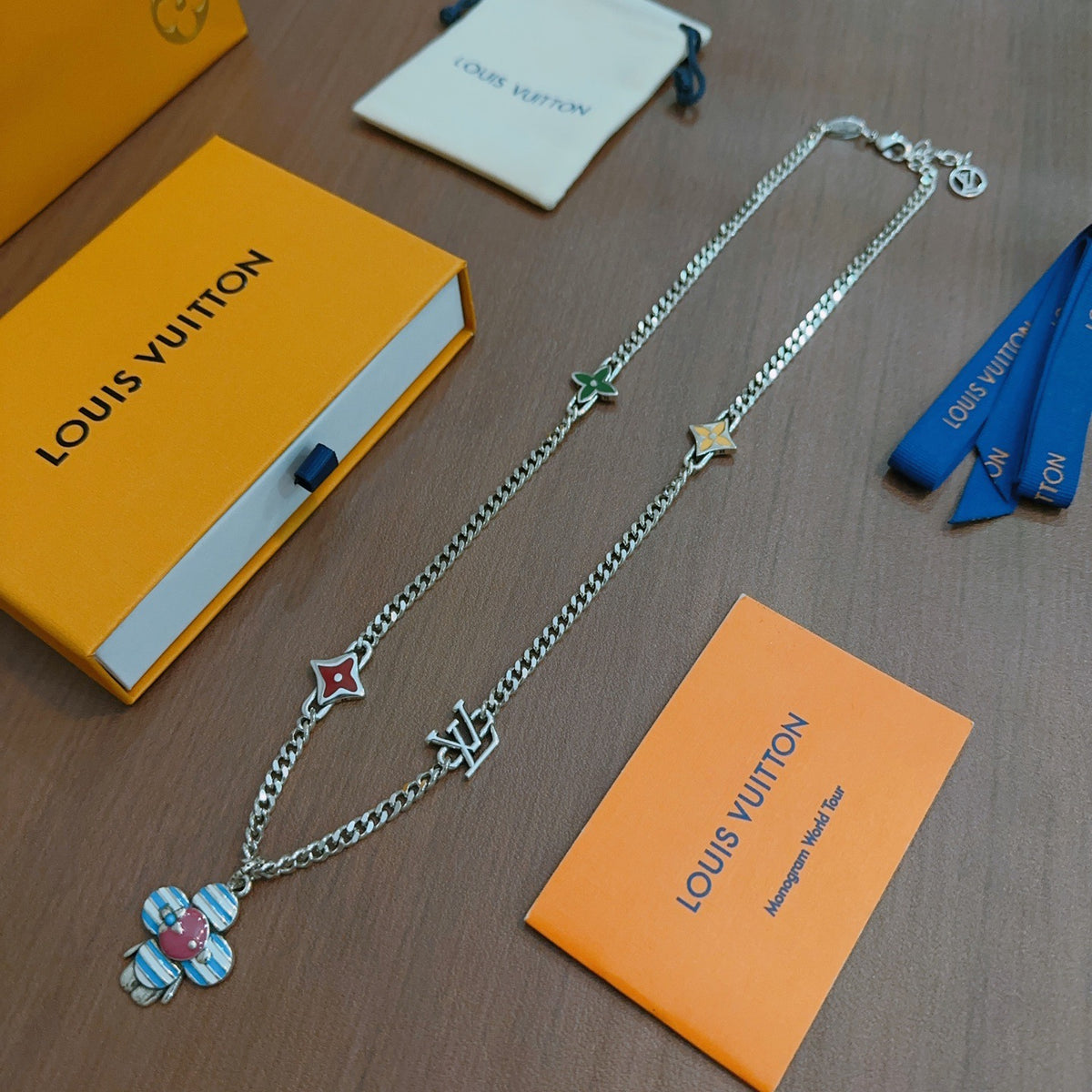 antique chain Necklace for men - alternate angle view 2