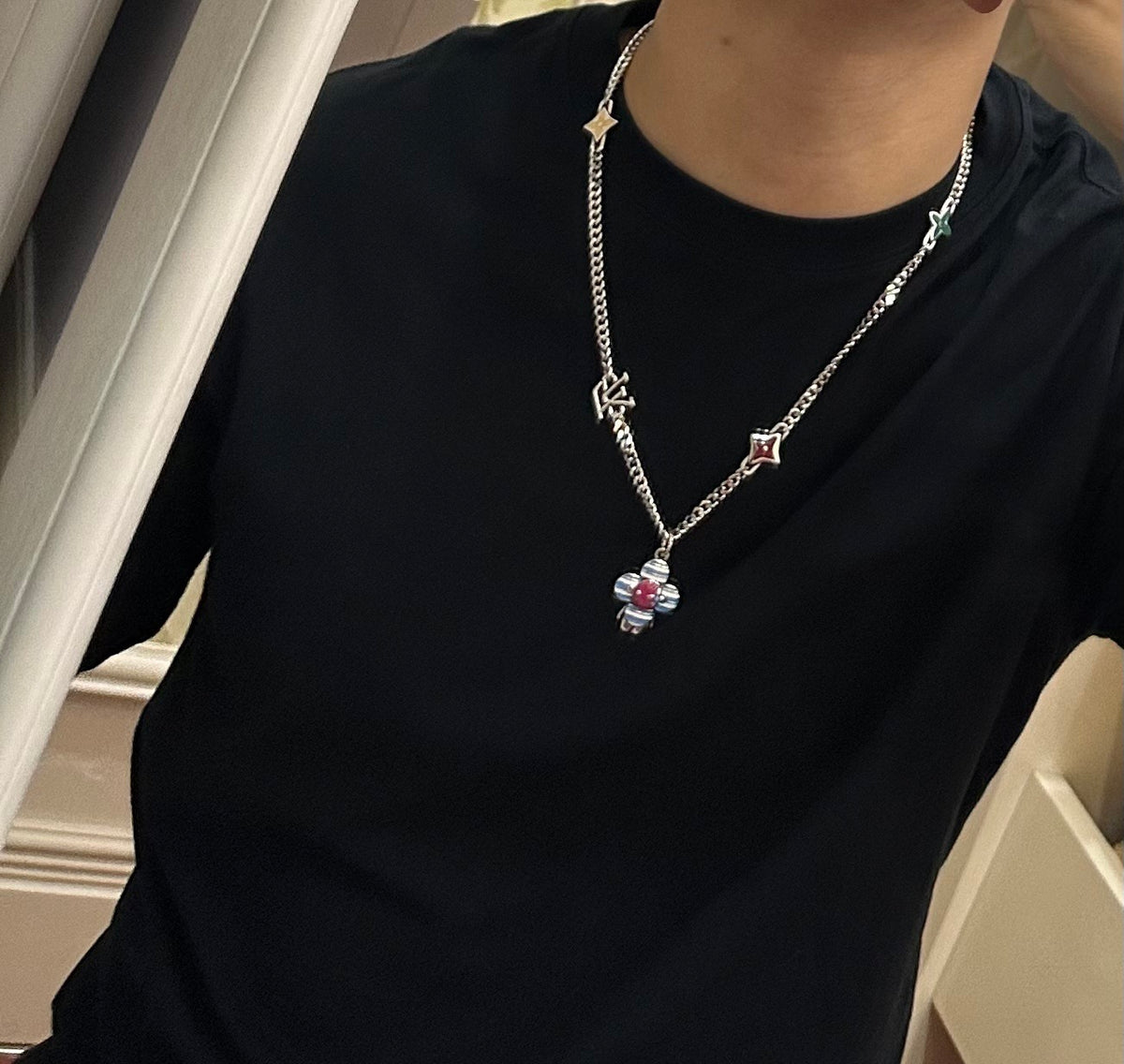 antique chain Necklace for men - alternate angle view 7