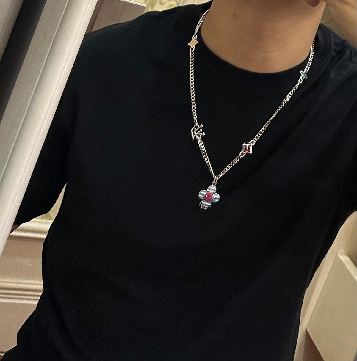 antique chain Necklace for men - alternate angle view 9