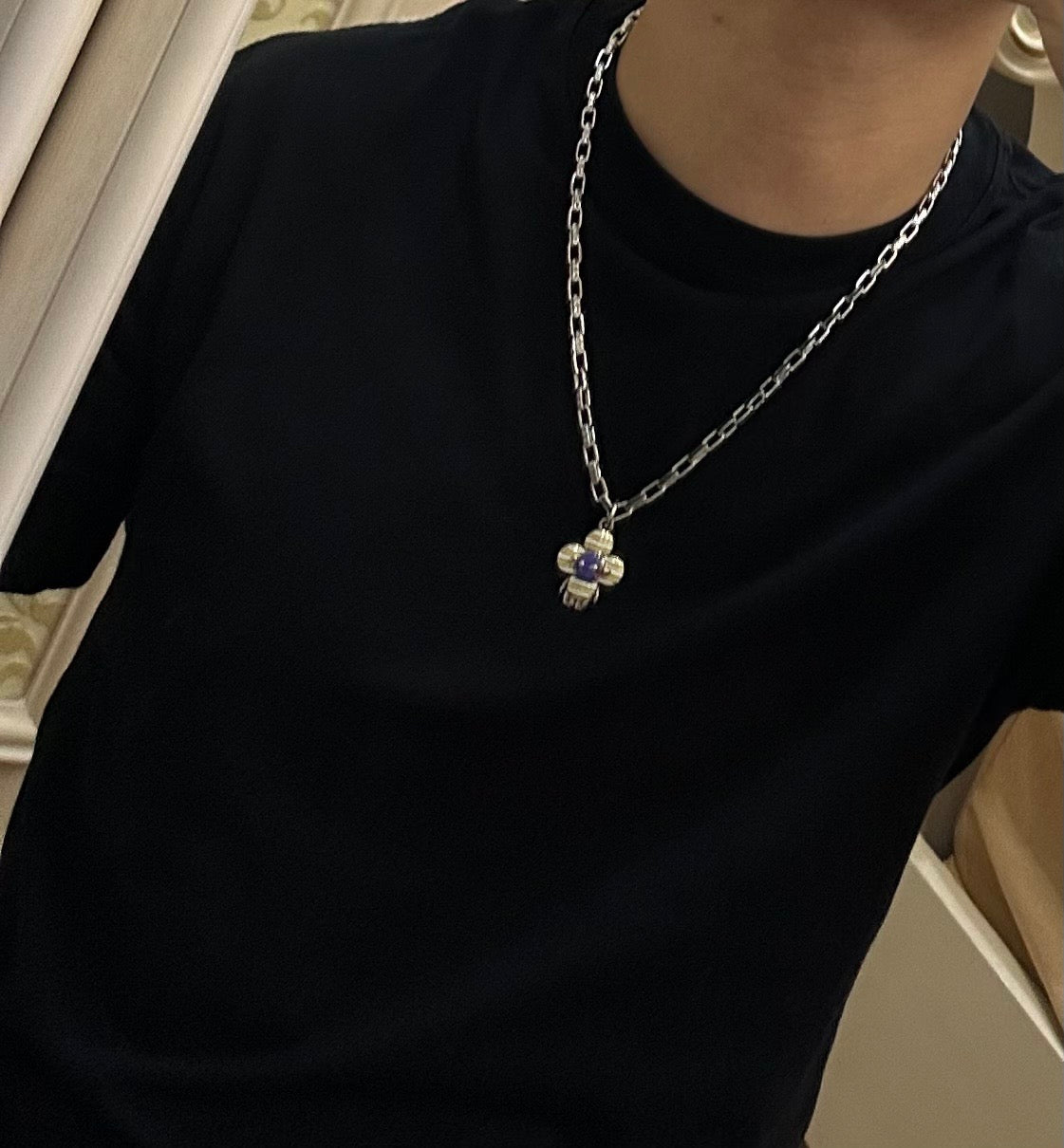 antique chain Necklace for men - alternate angle view 7