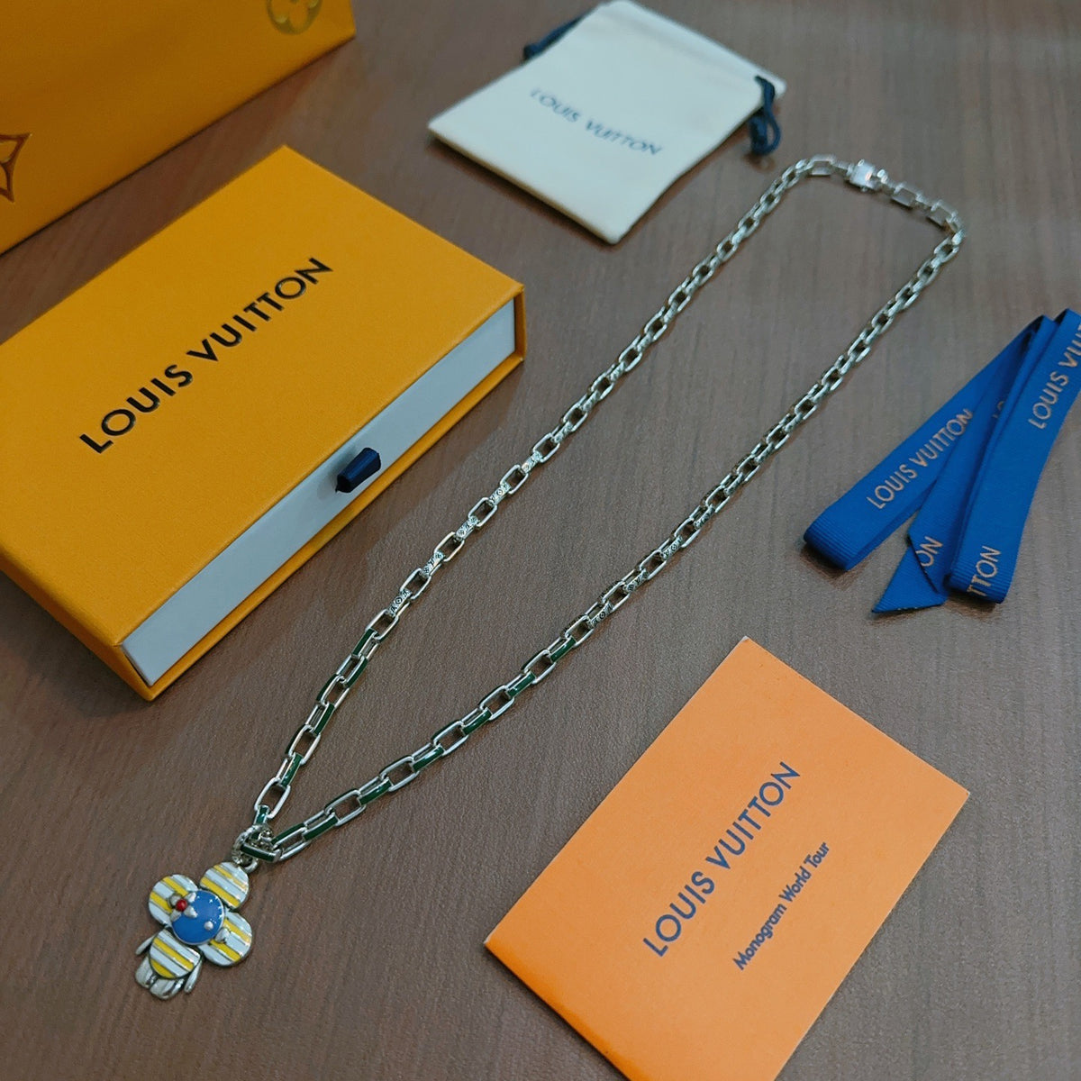 antique chain Necklace for men - alternate angle view 2
