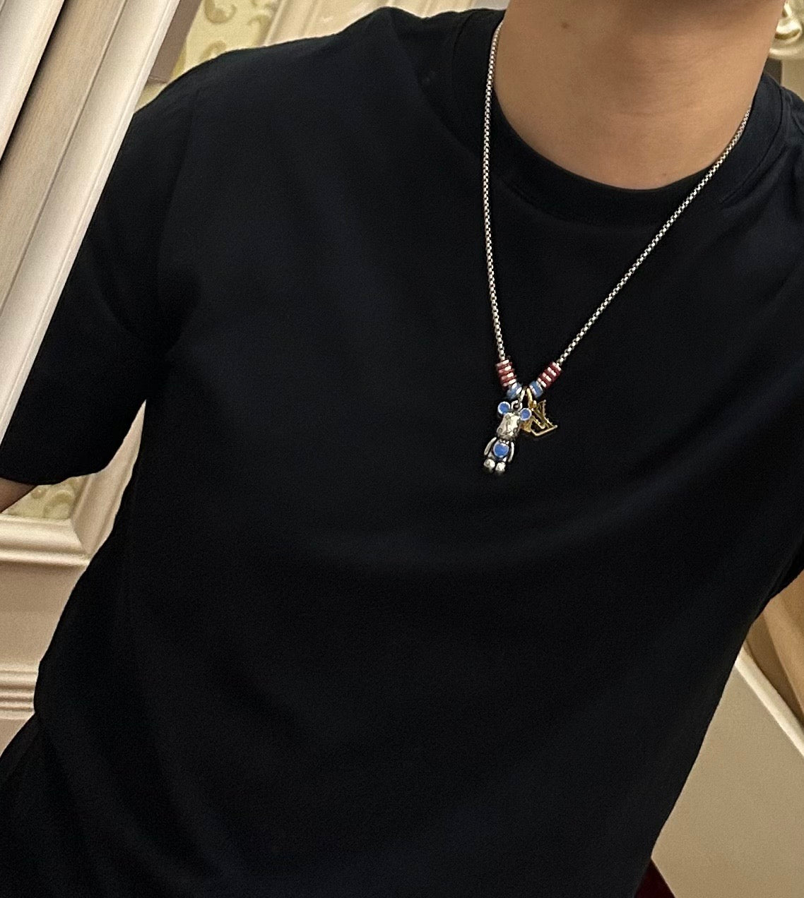 antique chain Necklace for men - alternate angle view 6