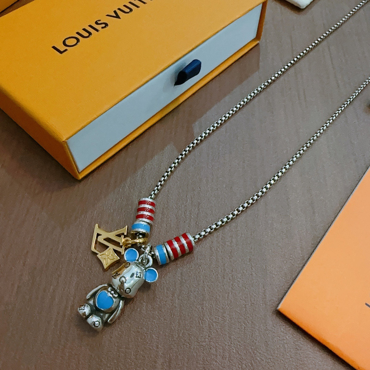antique chain Necklace for men - alternate angle view 2