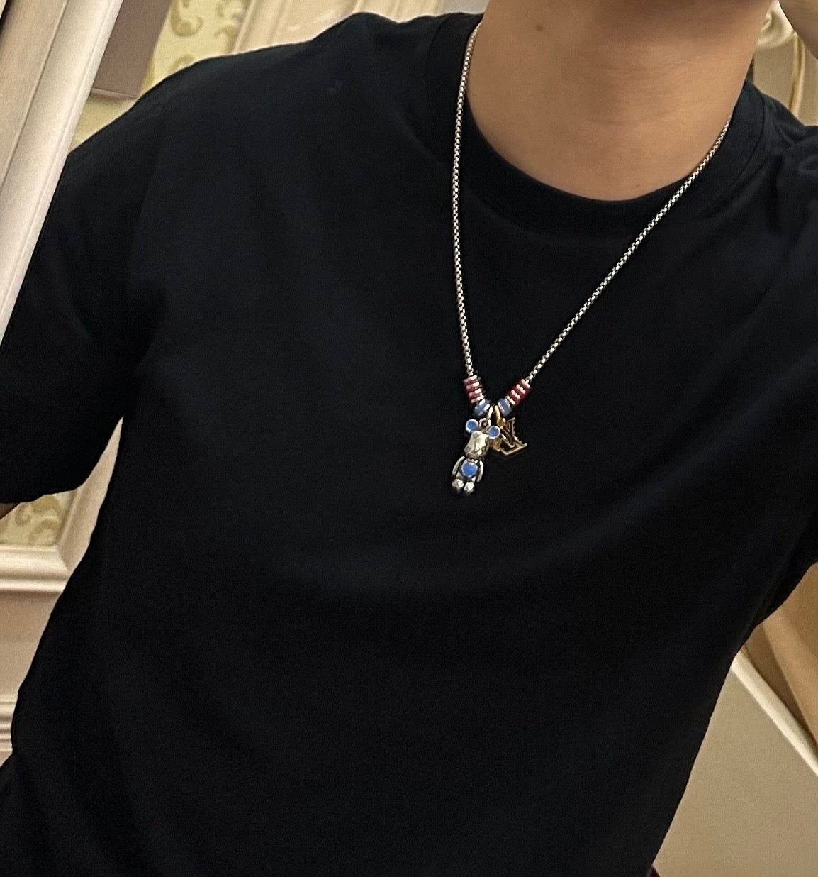 antique chain Necklace for men - alternate angle view 9