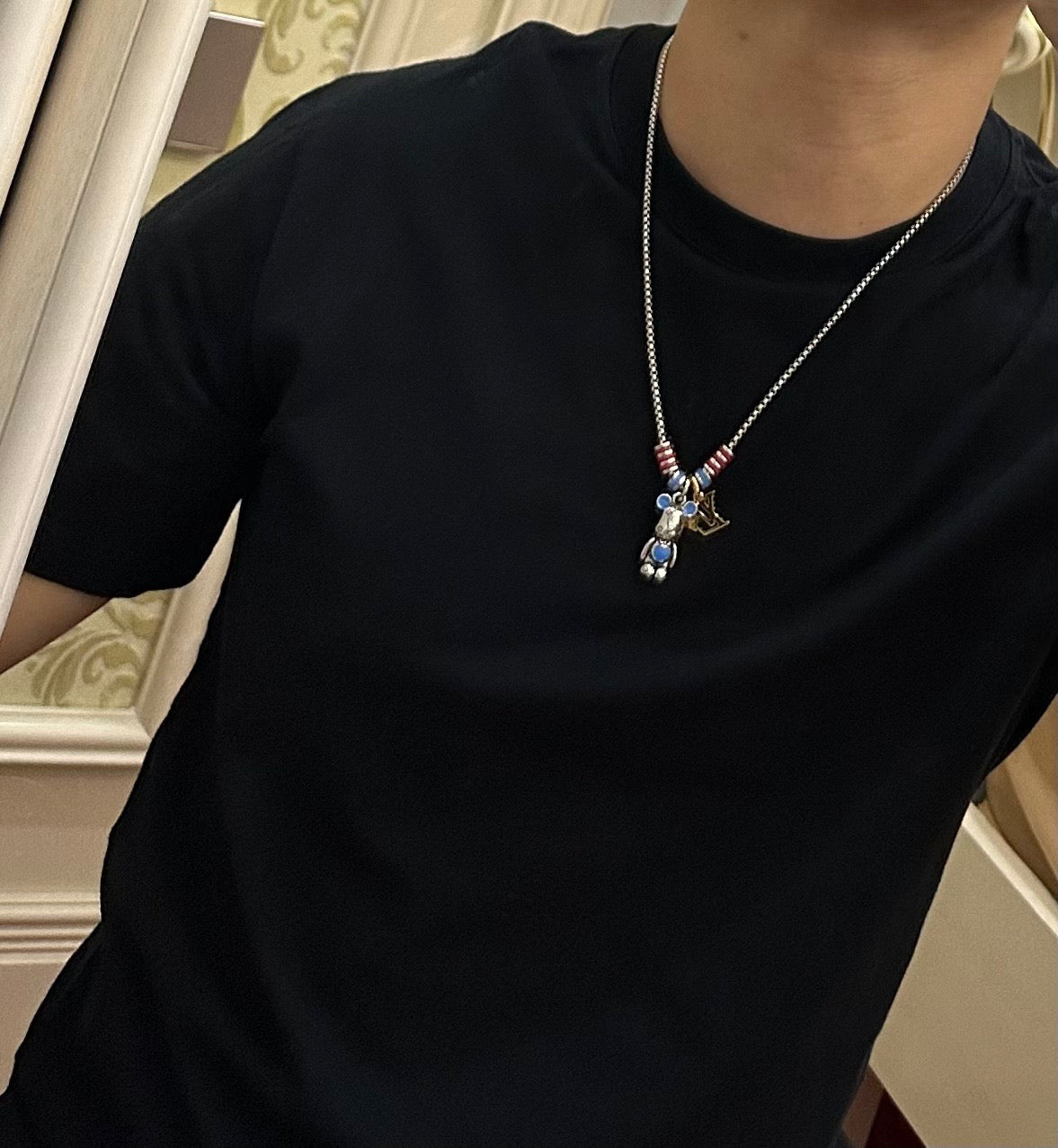 antique chain Necklace for men - alternate angle view 4