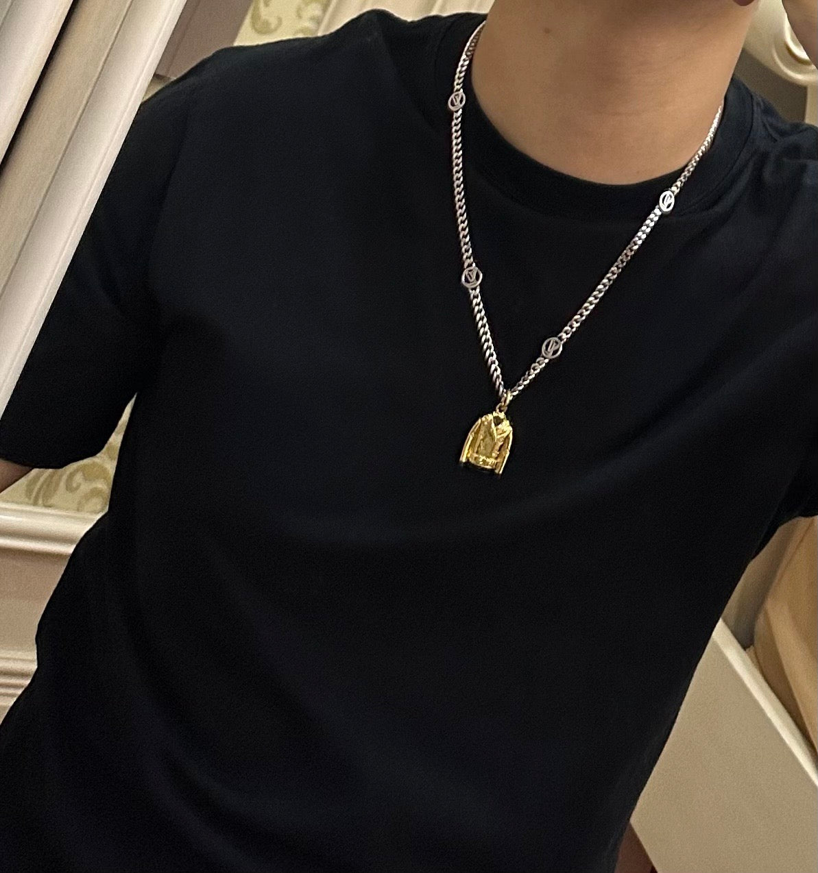 antique chain Necklace for men - alternate angle view 9