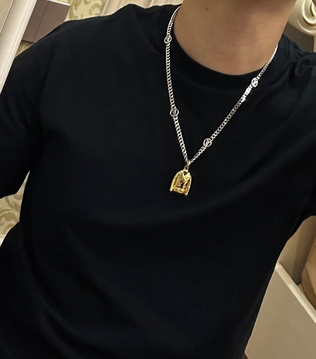 antique chain Necklace for men - alternate angle view 6