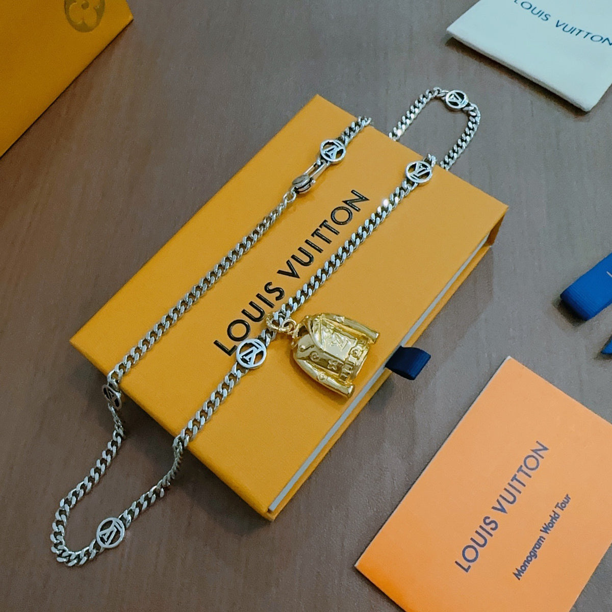 antique chain Necklace for men - alternate angle view 7