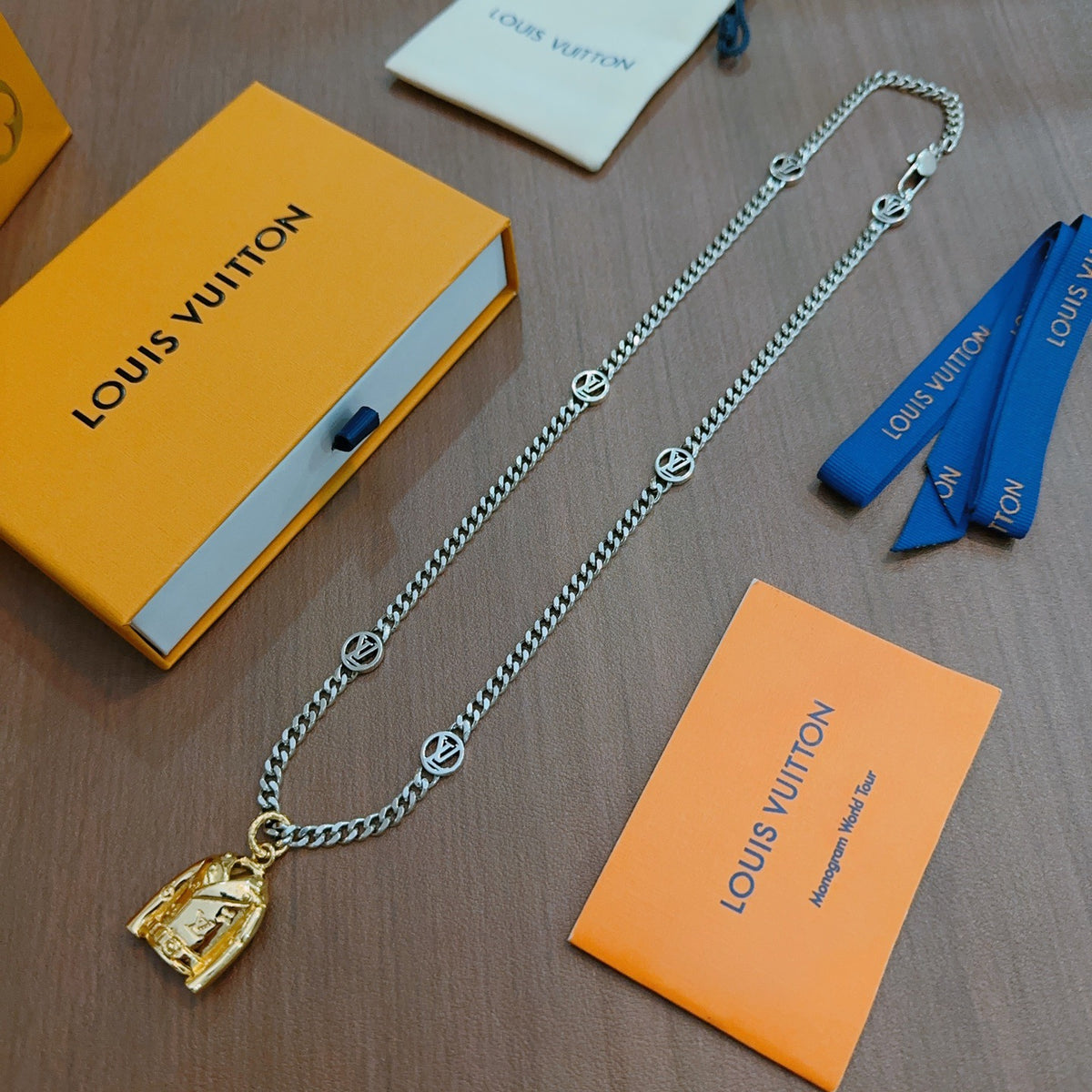 antique chain Necklace for men - product detail view