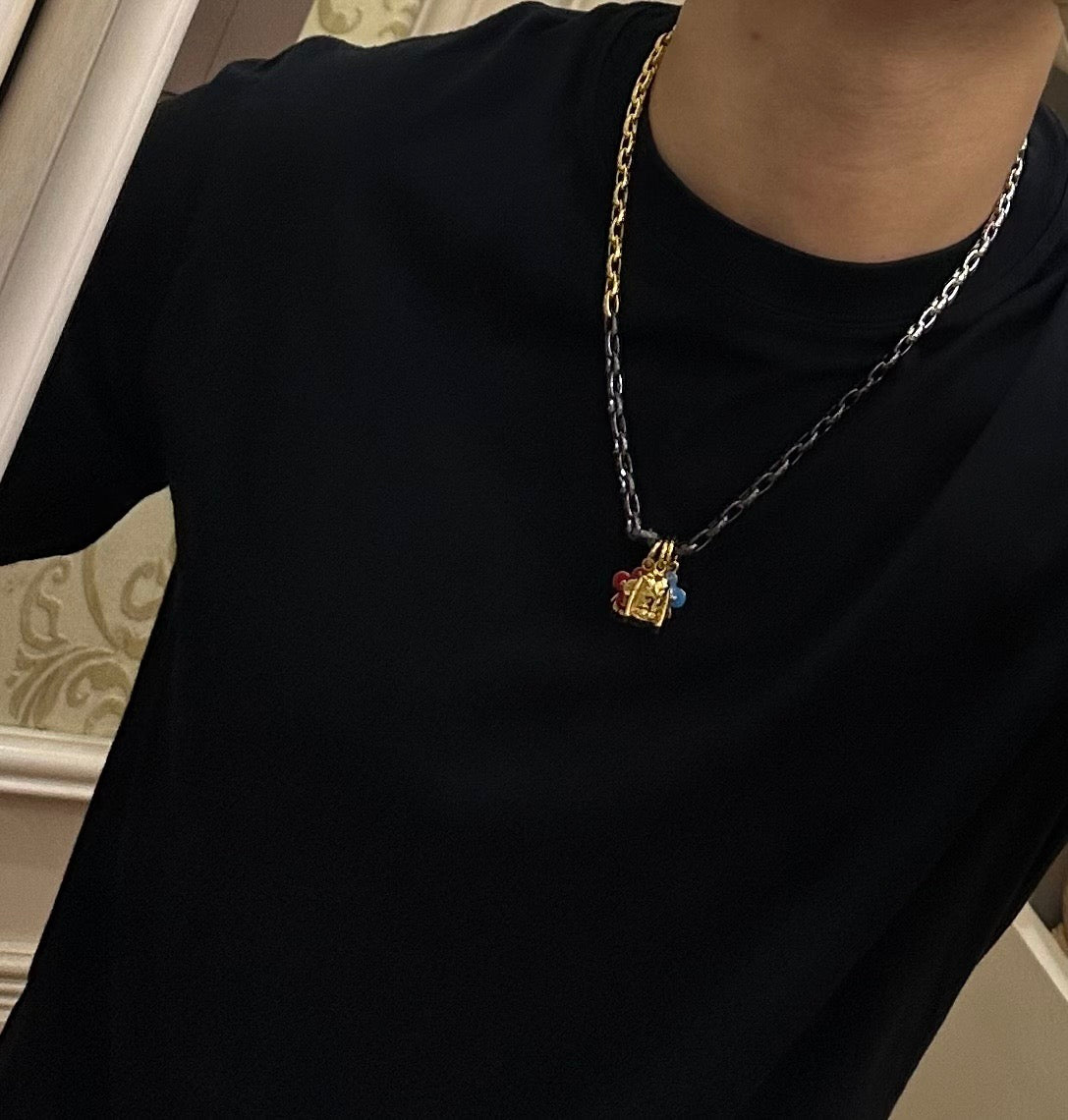 antique chain Necklace for men - alternate angle view 9