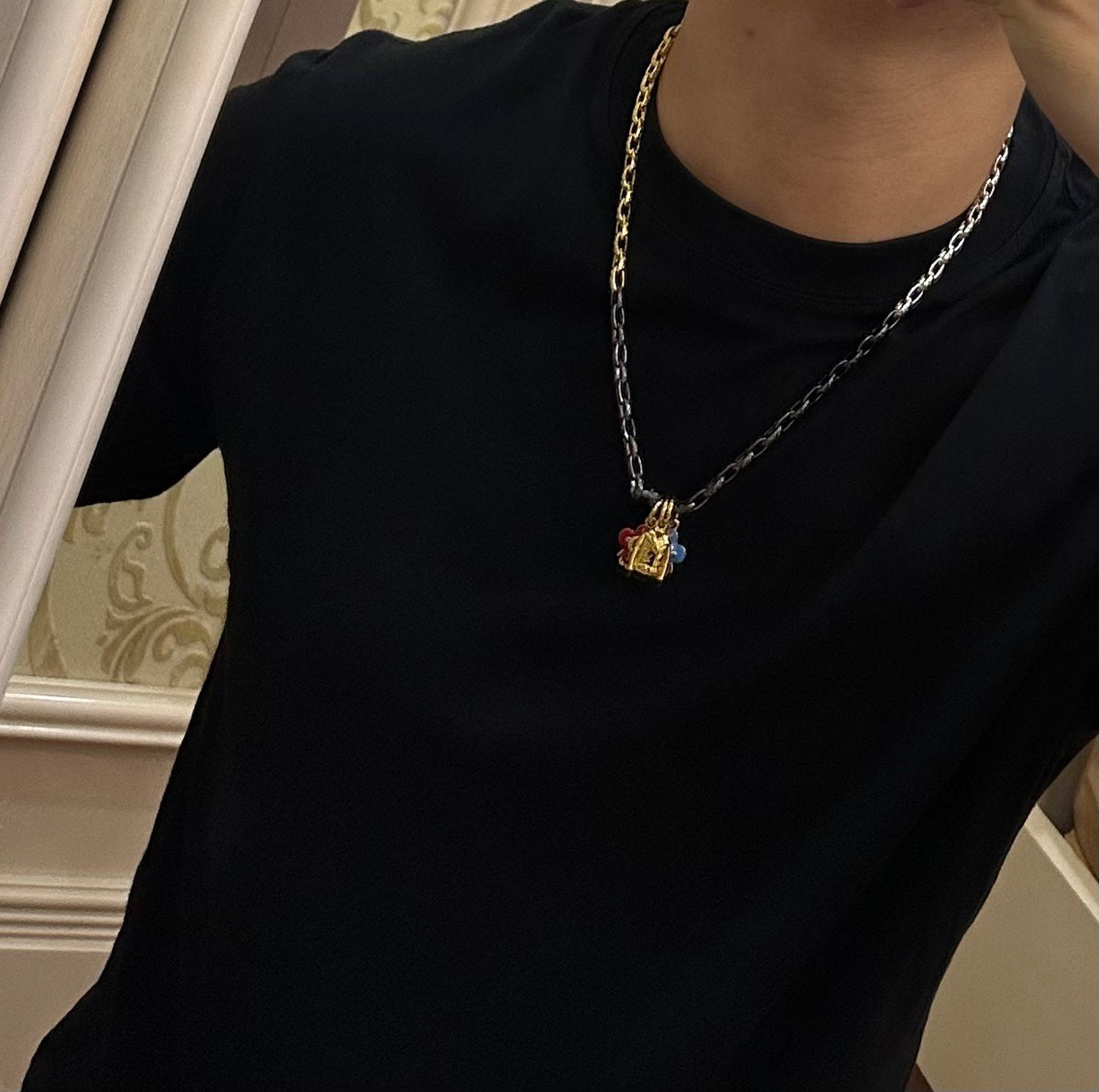 antique chain Necklace for men - alternate angle view 6