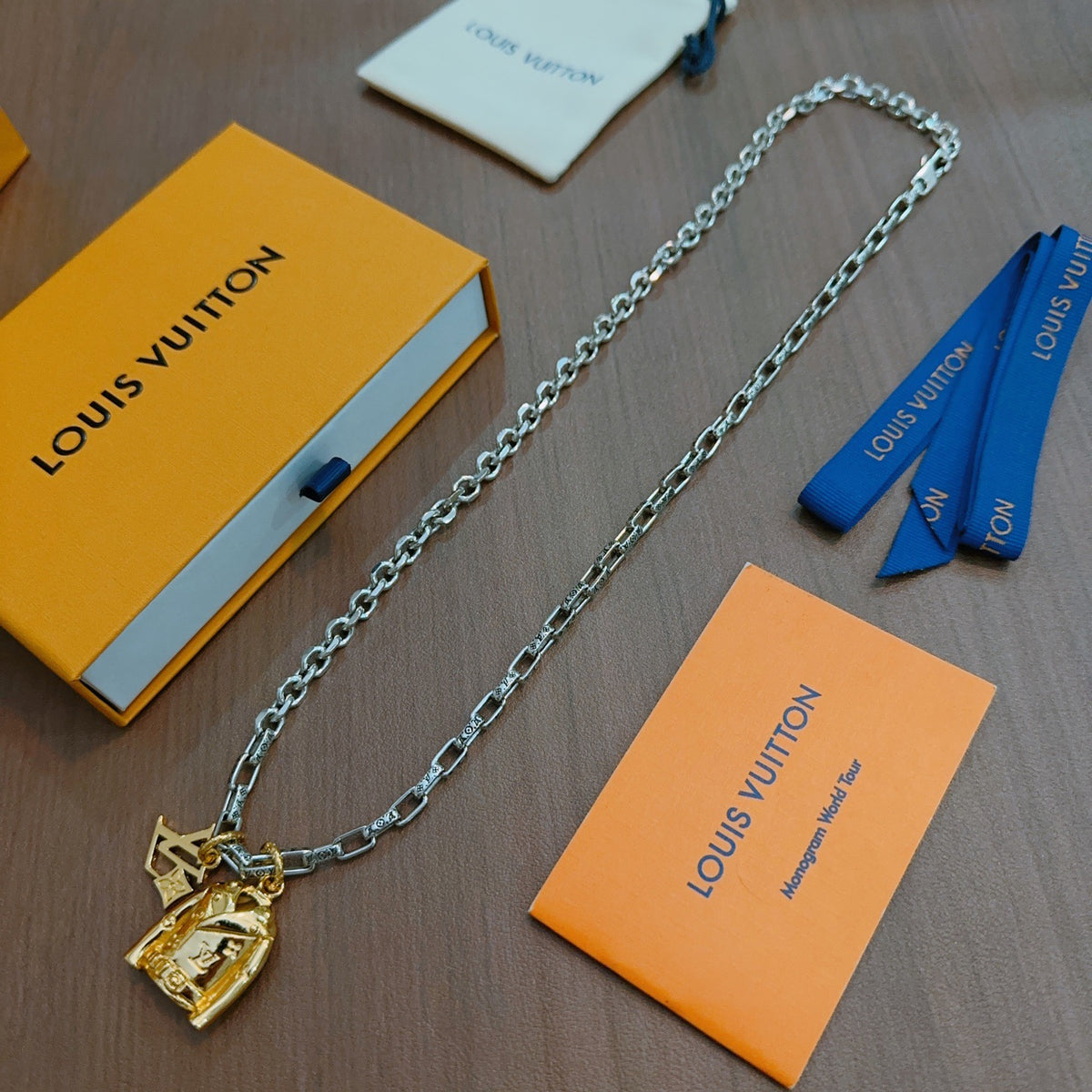 antique chain Necklace for men - product detail view