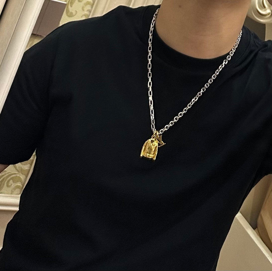 antique chain Necklace for men - alternate angle view 4