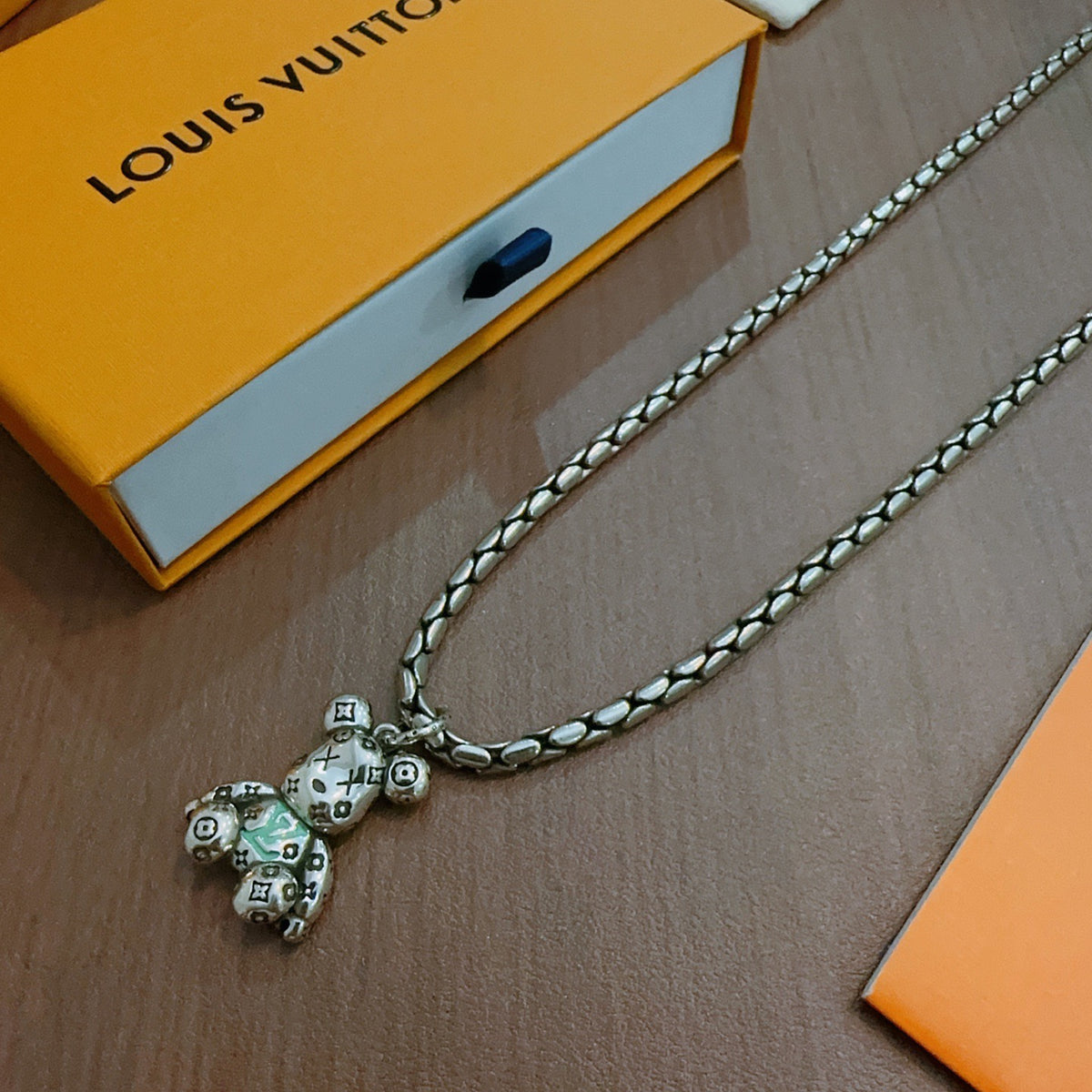 antique chain Necklace for men - alternate angle view 2