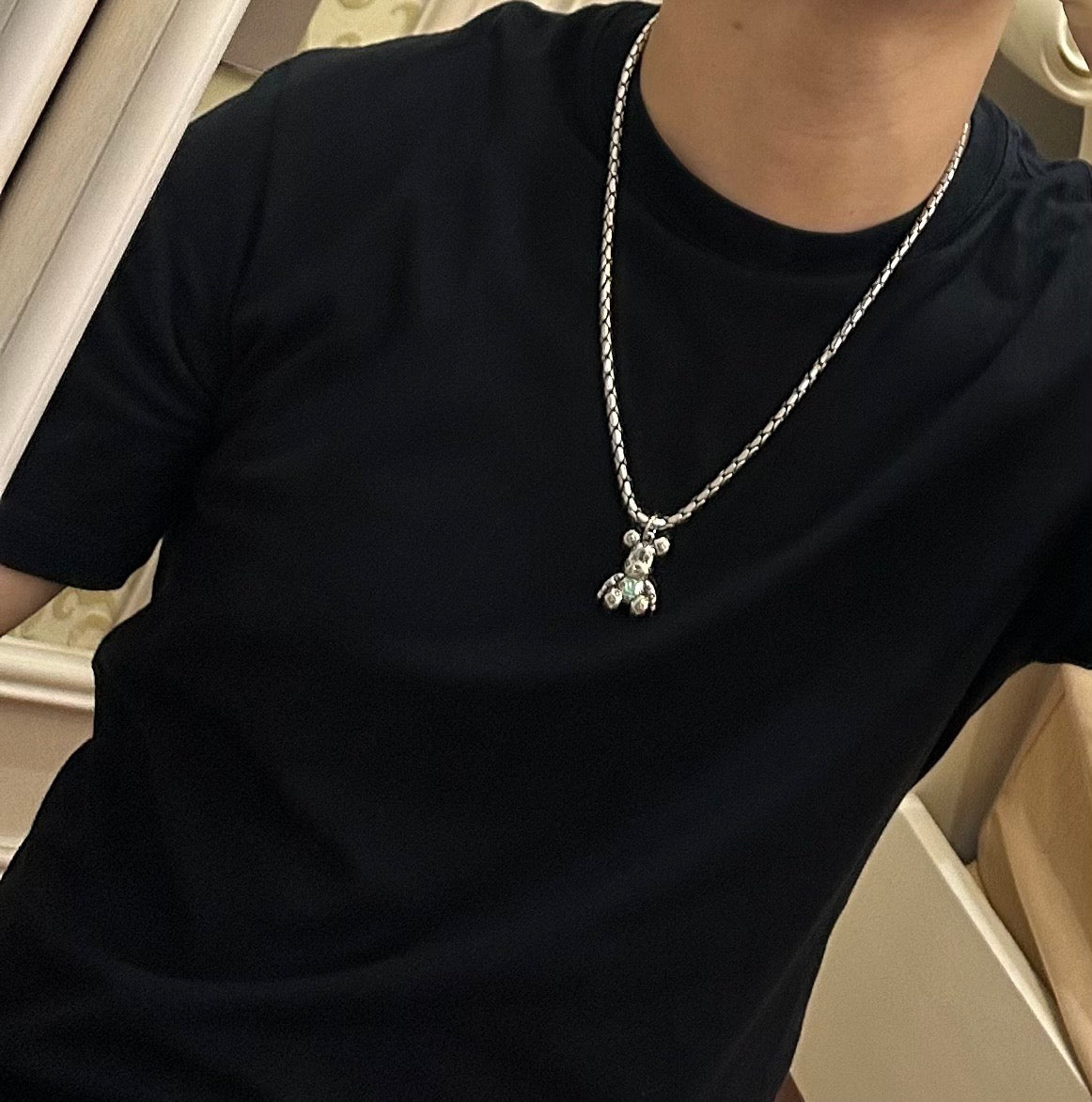 antique chain Necklace for men - alternate angle view 4