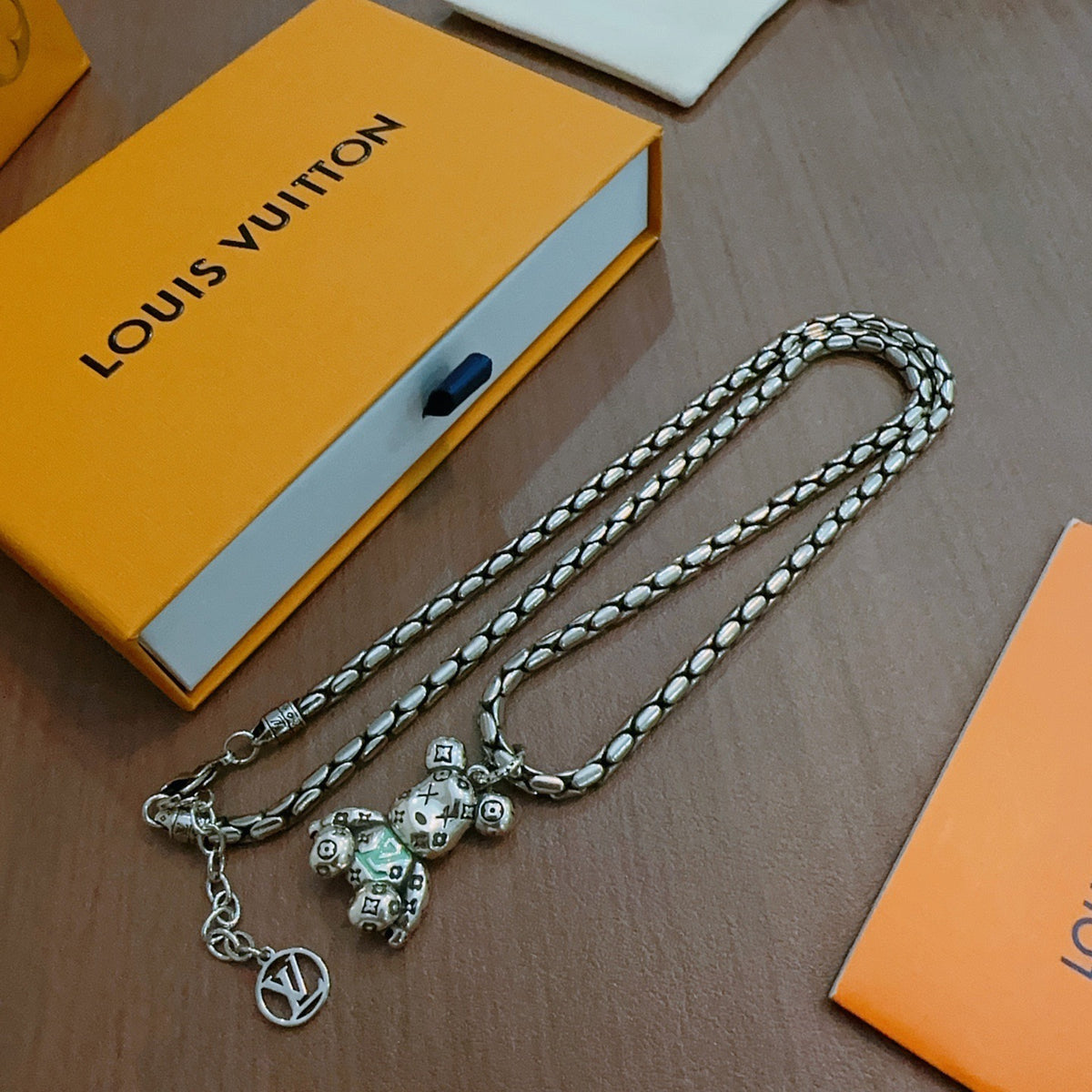 antique chain Necklace for men - alternate angle view 3