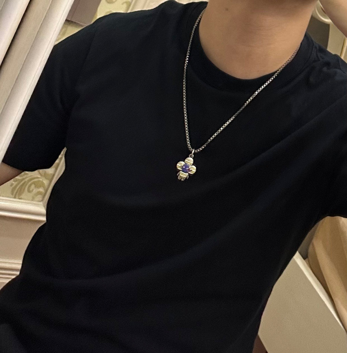 antique chain Necklace for men - alternate angle view 9