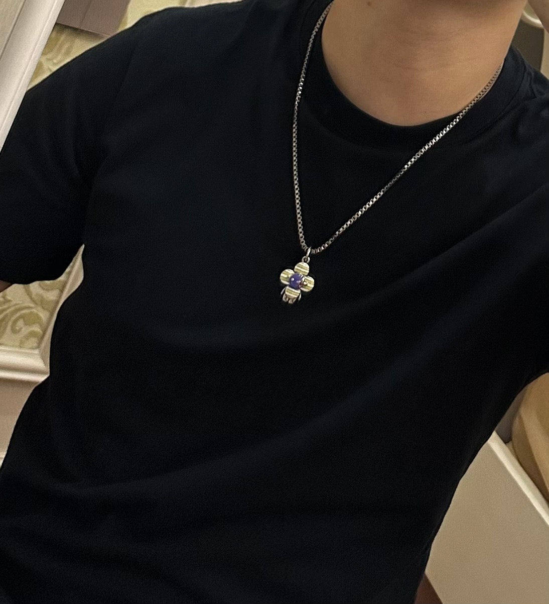 antique chain Necklace for men - alternate angle view 4