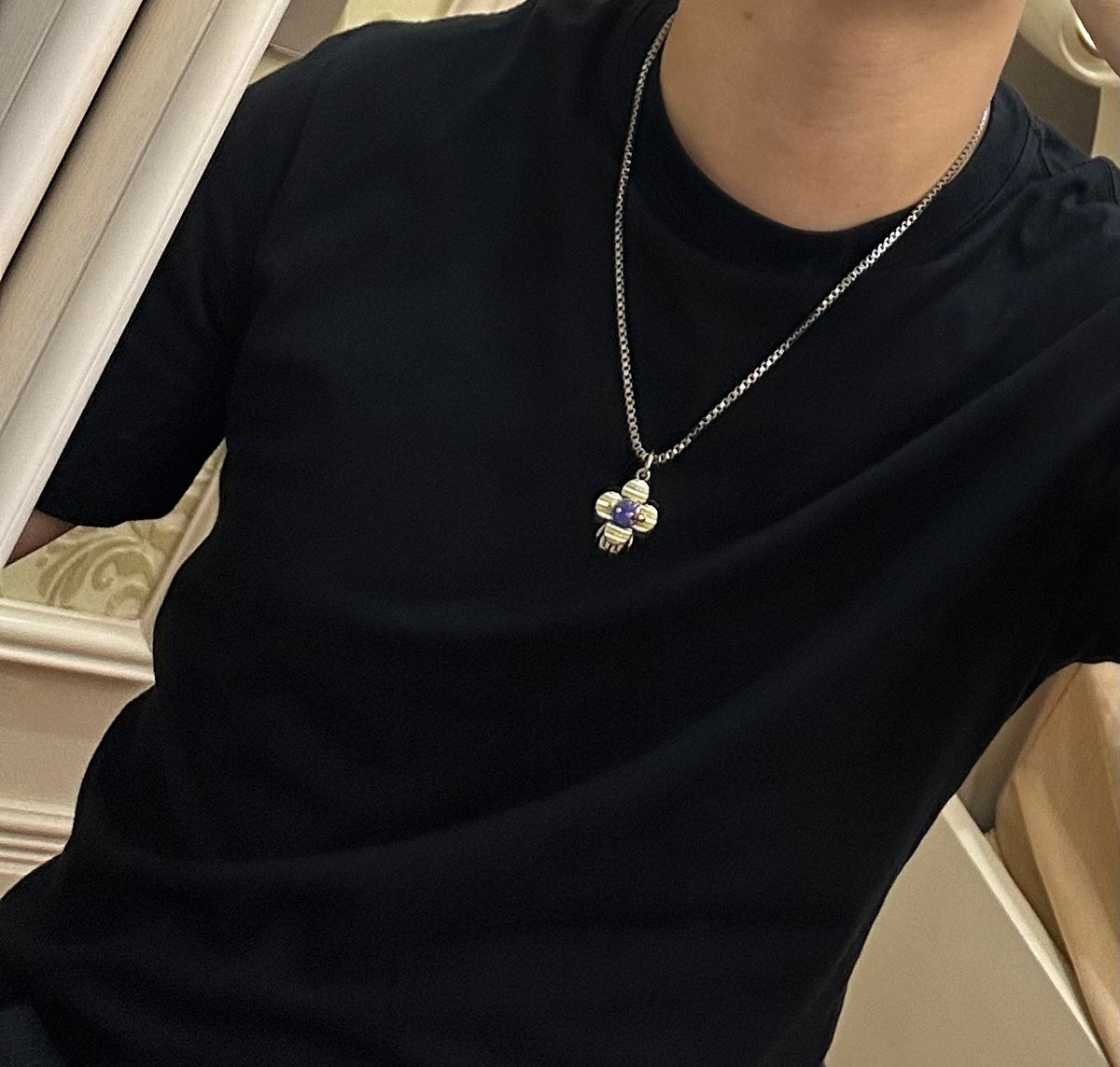 antique chain Necklace for men - alternate angle view 6