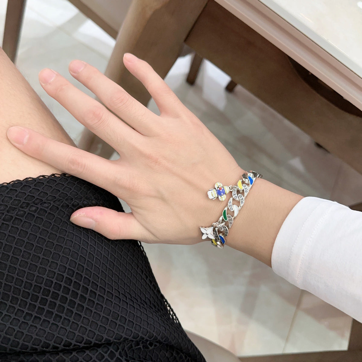antique chain Bracelet for men - alternate angle view 7