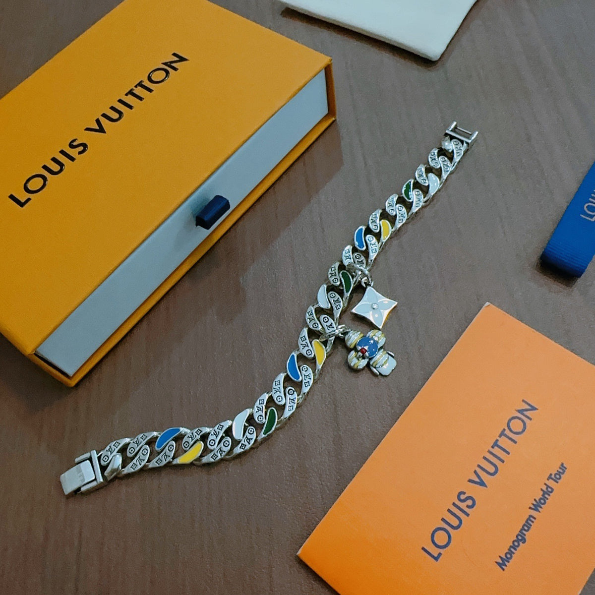 antique chain Bracelet for men - alternate angle view 3
