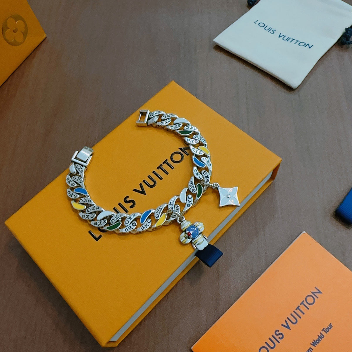 antique chain Bracelet for men - alternate angle view 5