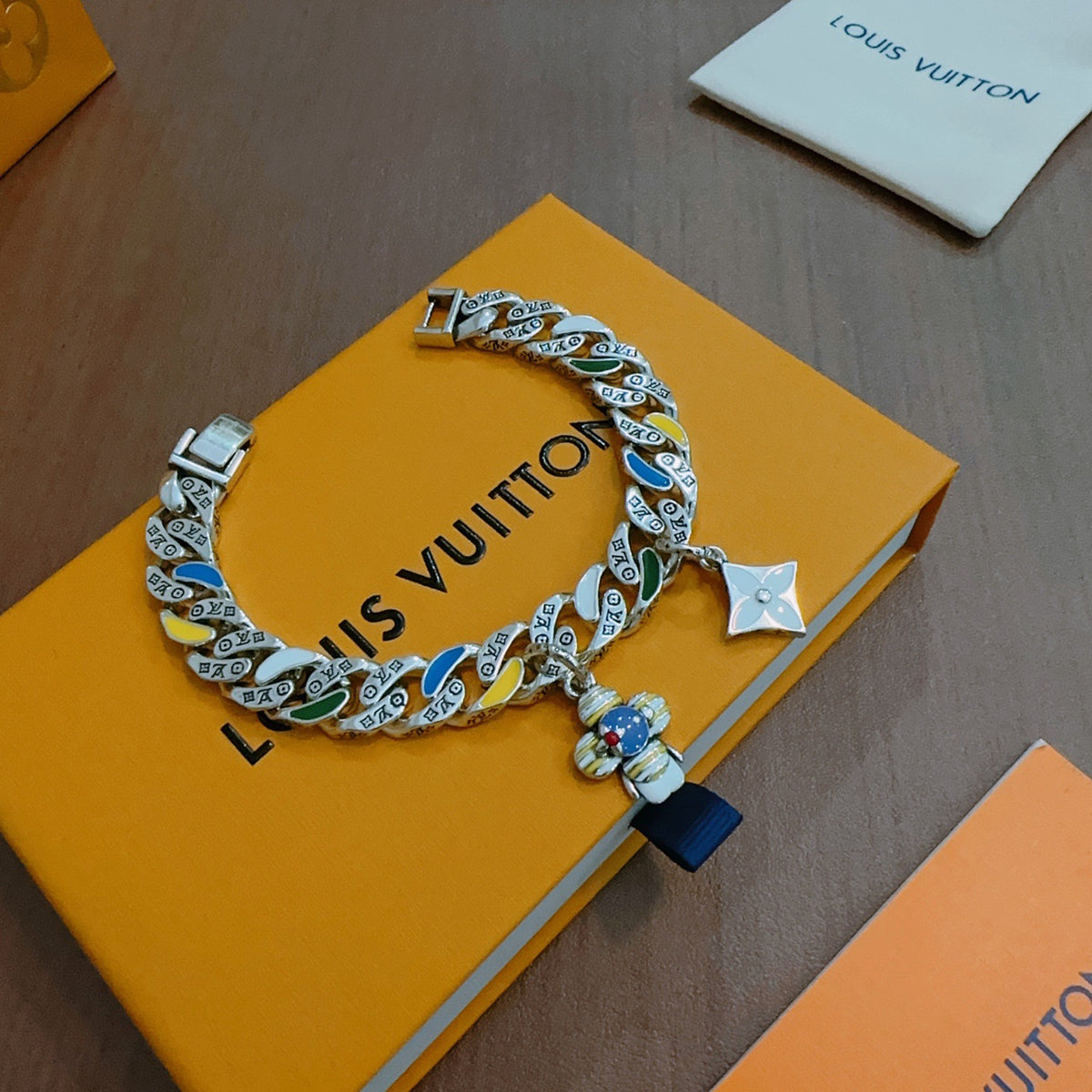 antique chain Bracelet for men - alternate angle view 2
