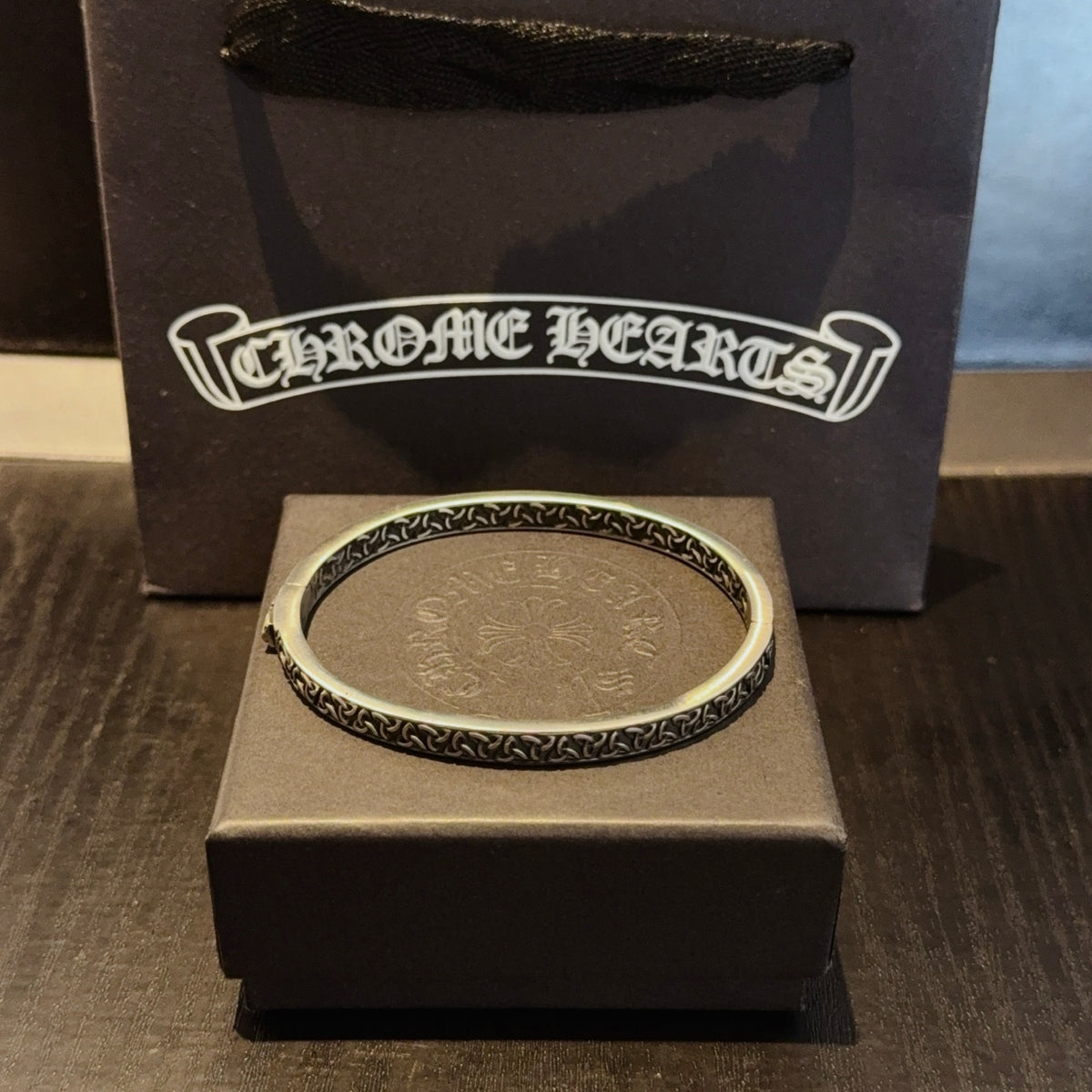 antique cross Bangle for women - alternate angle view 3