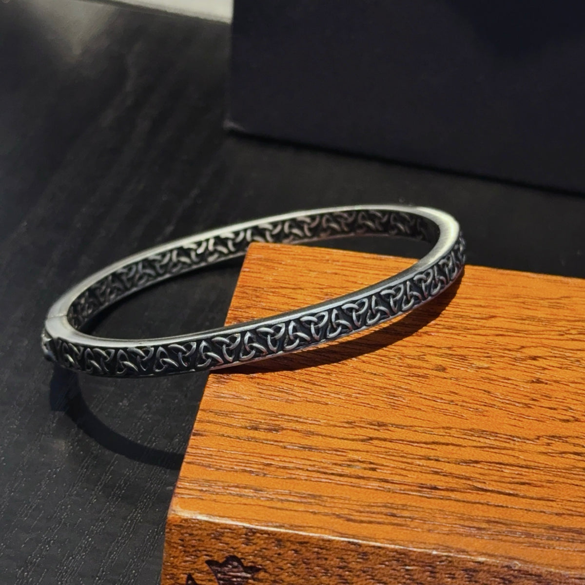 antique cross Bangle for women - alternate angle view 6