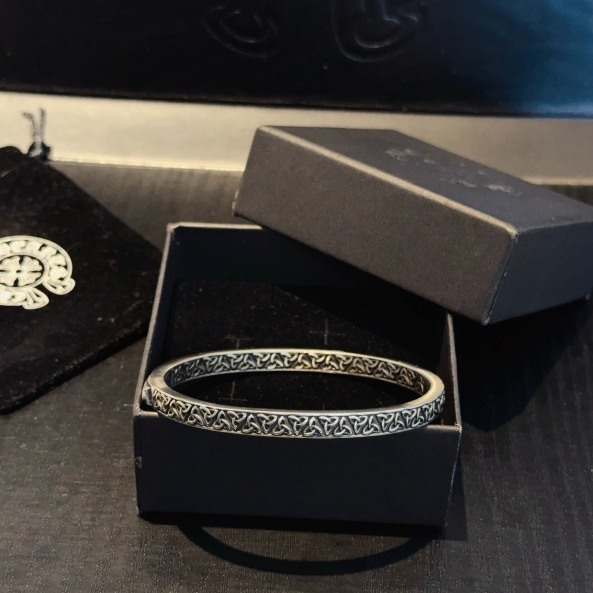 antique cross Bangle for women - alternate angle view 8