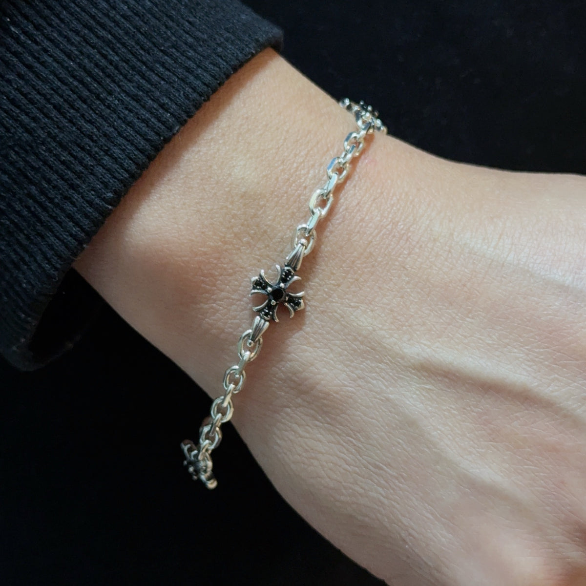 antique crystal cross Bracelet for men - alternate angle view 9