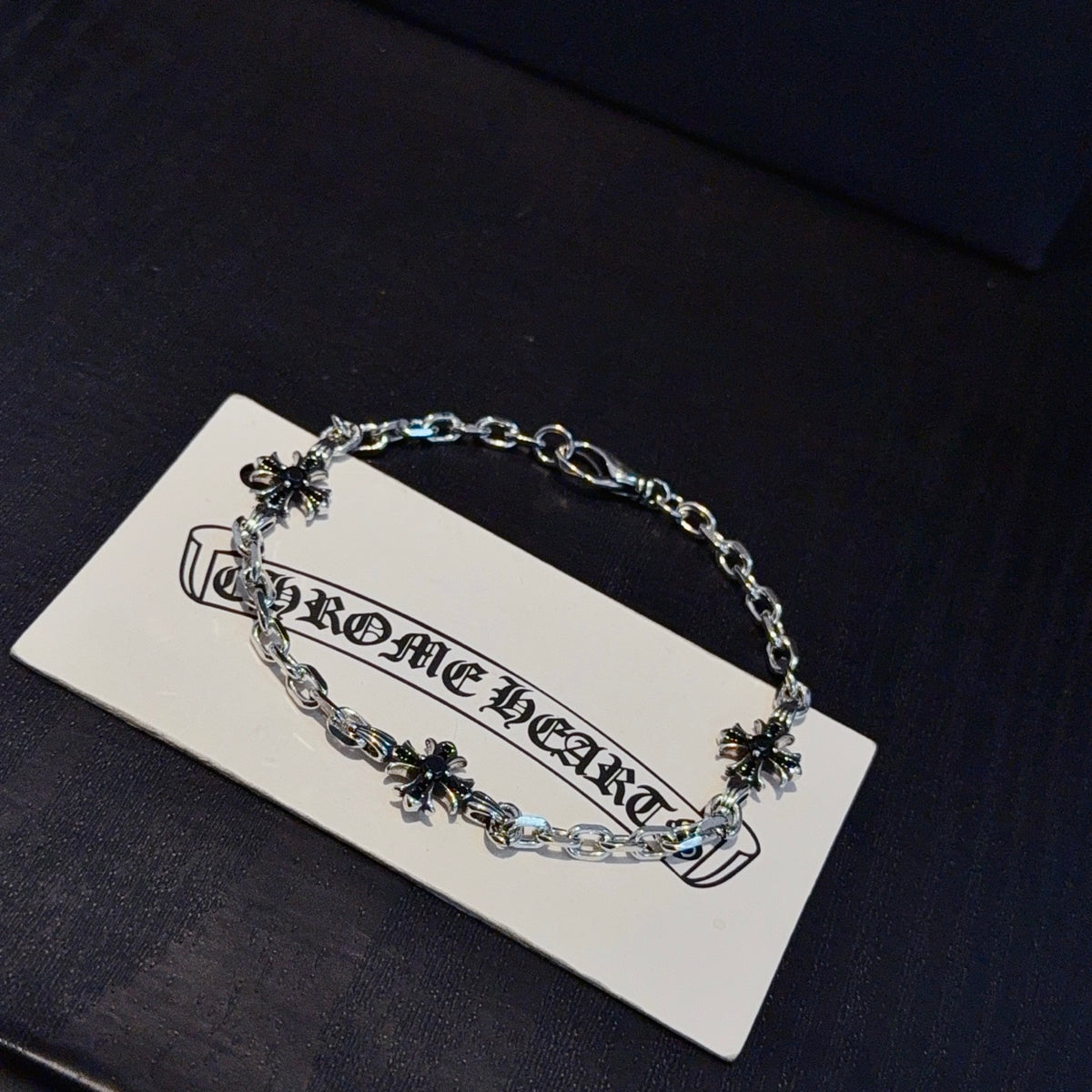 antique crystal cross Bracelet for men - alternate angle view 4