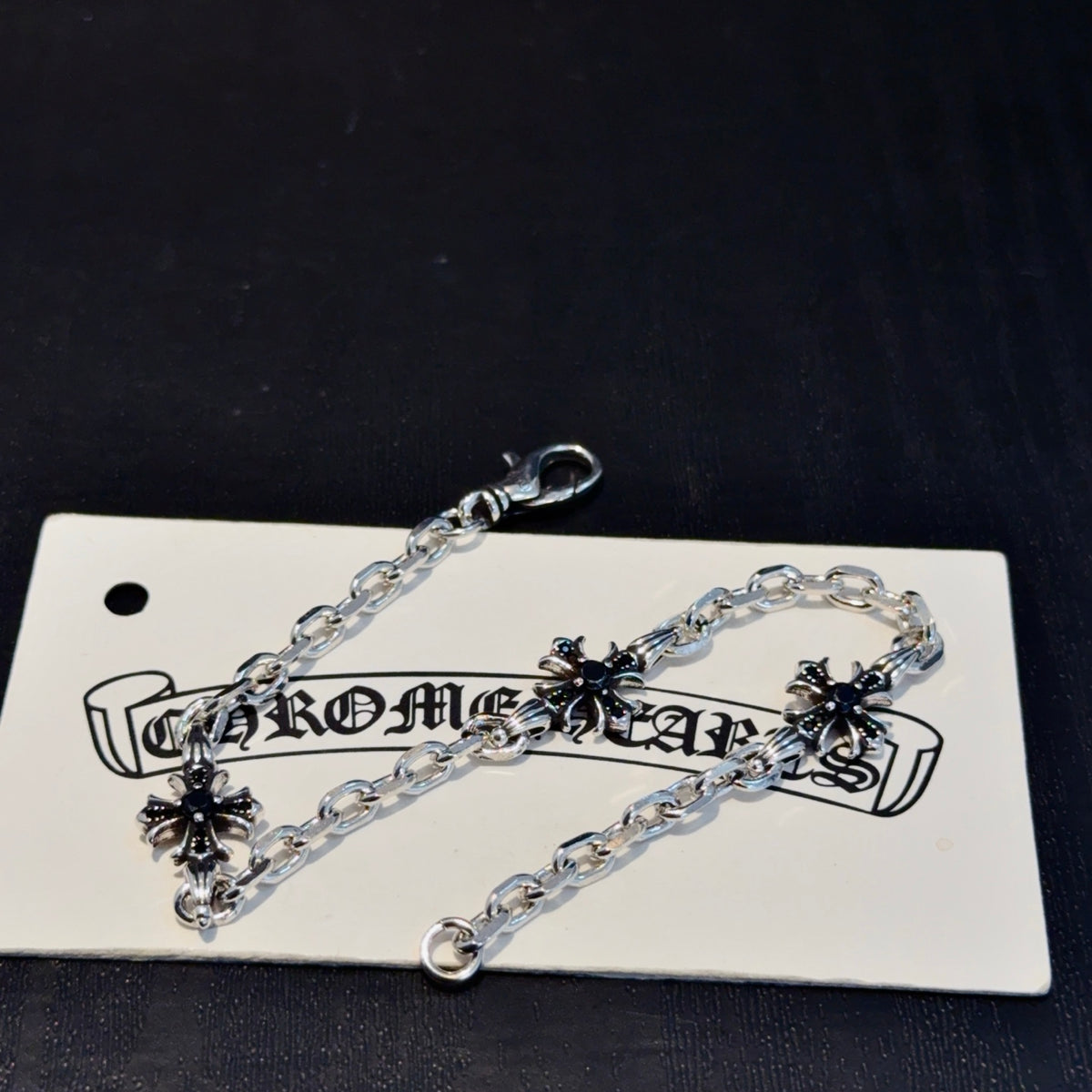 antique crystal cross Bracelet for men - alternate angle view 8