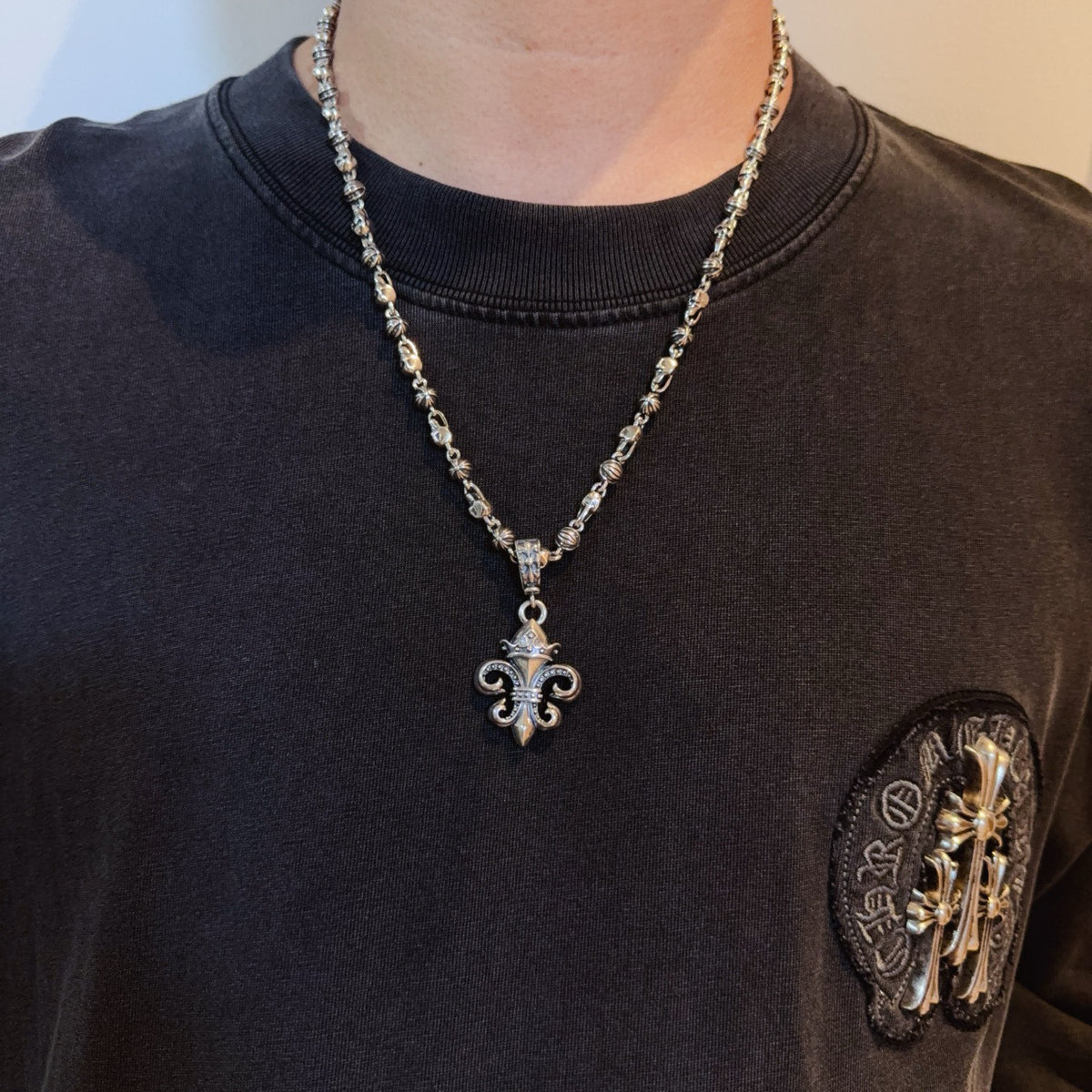 antique cross Pendant for men - product detail view