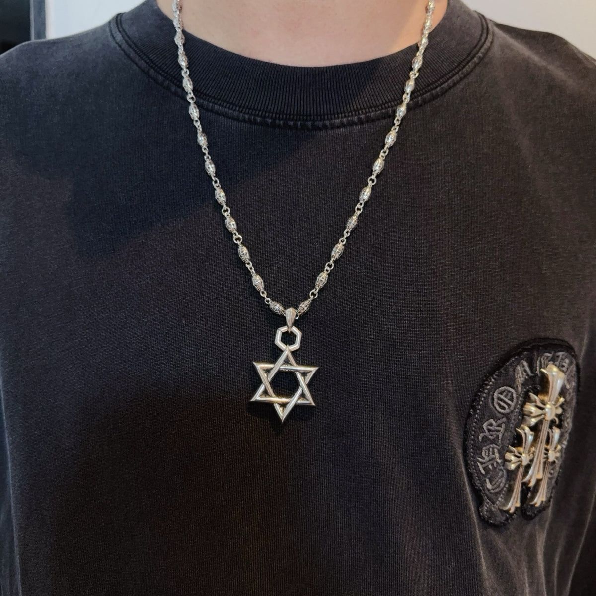 antique cross Pendant for men - product detail view