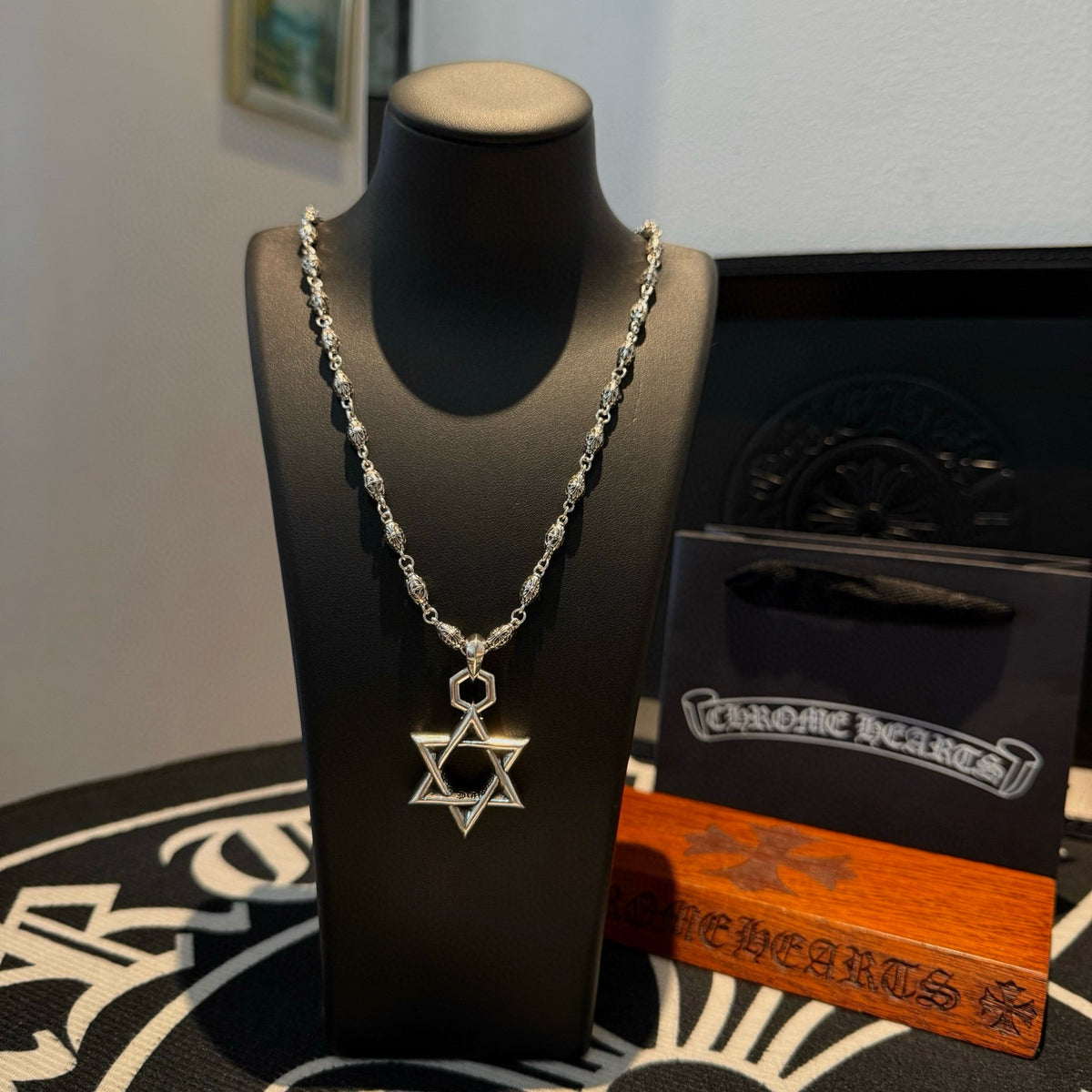 antique cross Pendant for men - alternate angle view 8