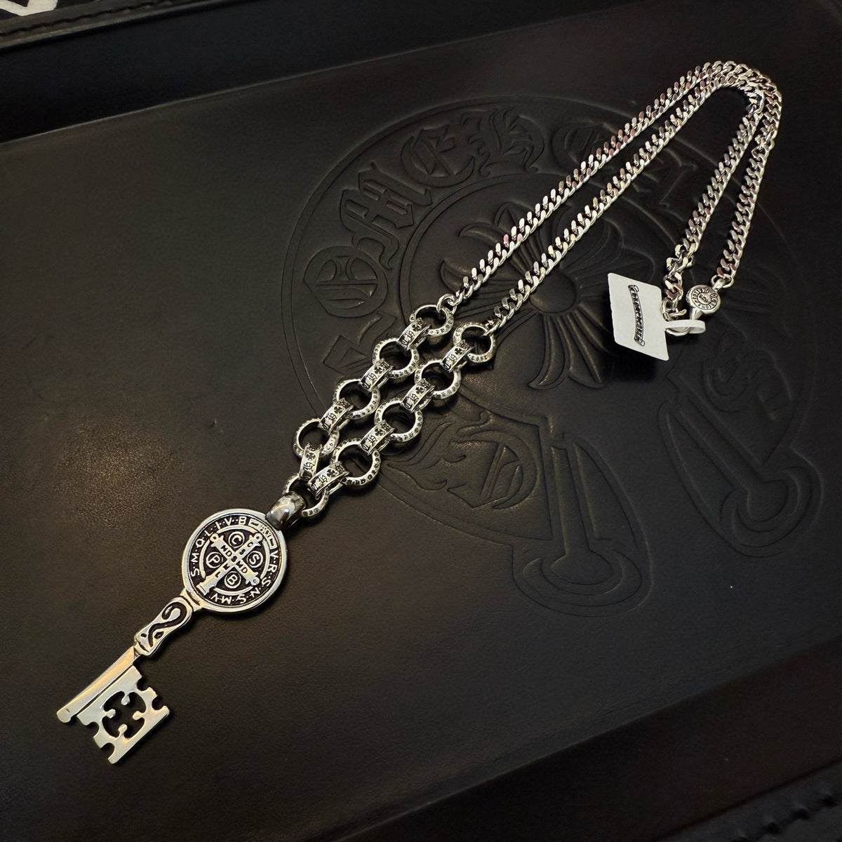 antique cross Pendant for men - alternate angle view 6