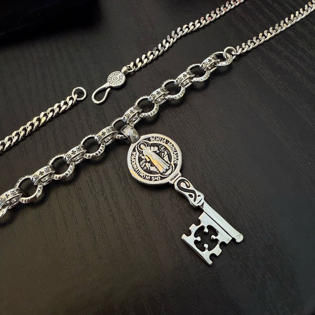 antique cross Pendant for men - alternate angle view 9