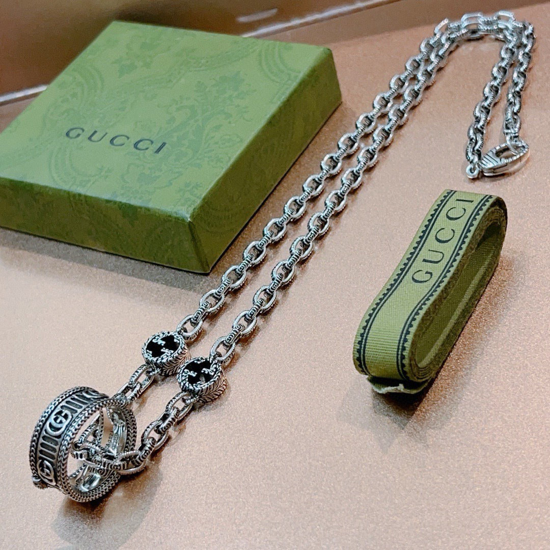 antique double g Necklace for women - alternate angle view 8