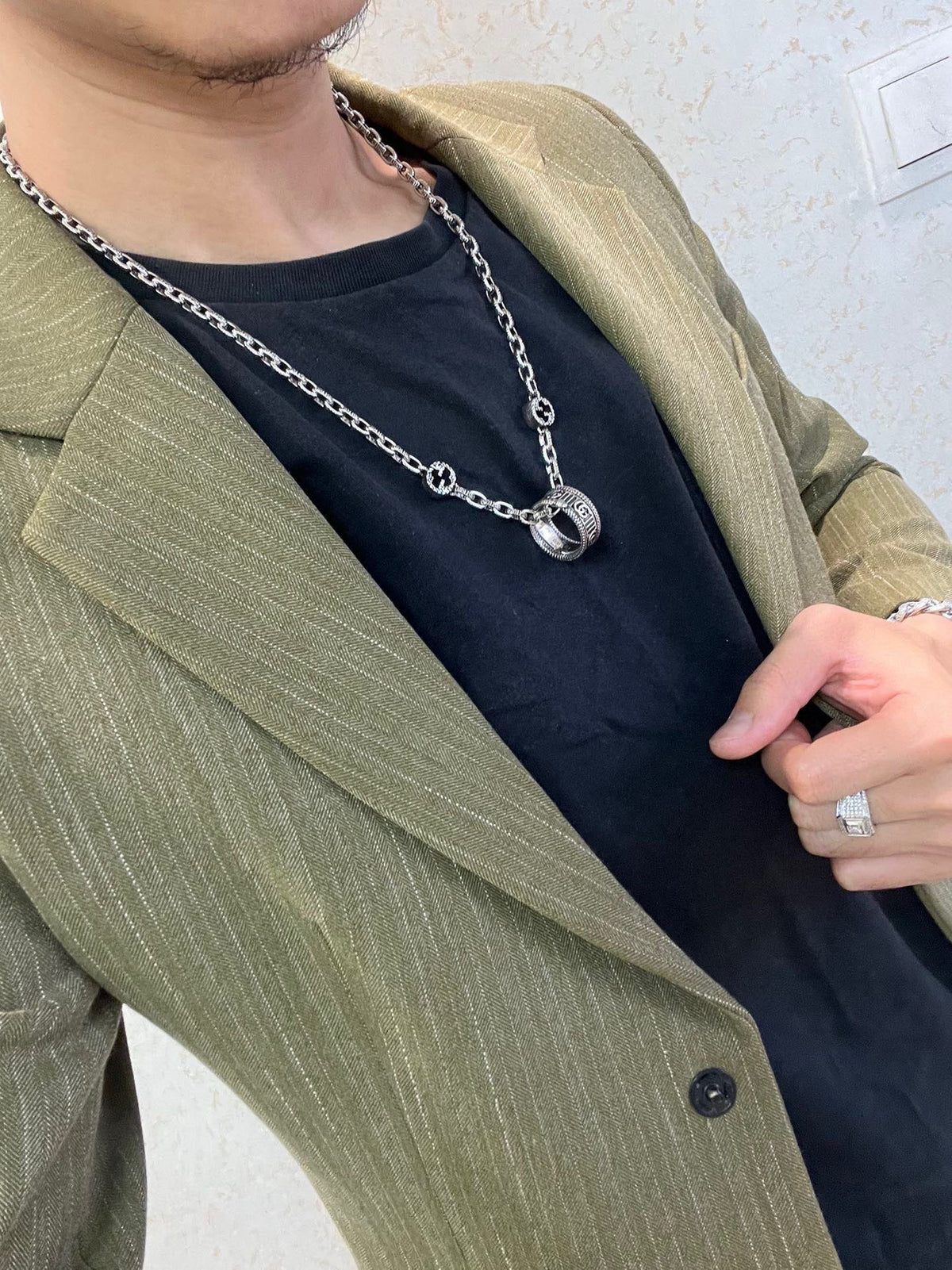 antique double g Necklace for women - alternate angle view 9