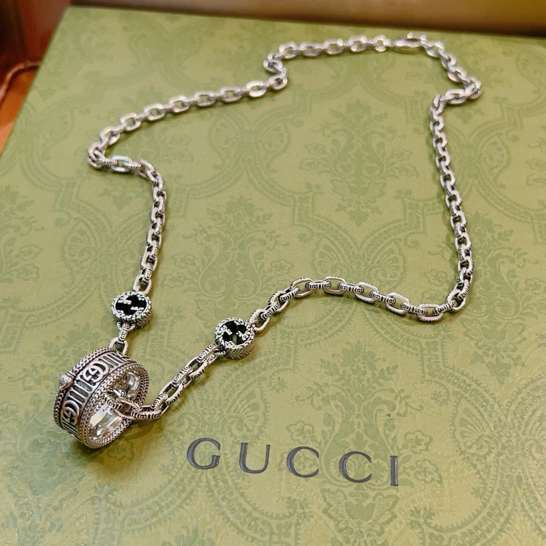 antique double g Necklace for women - alternate angle view 7