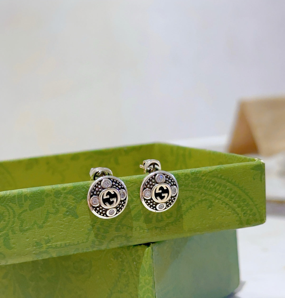 antique vintage Stud Earrings for women - product detail view